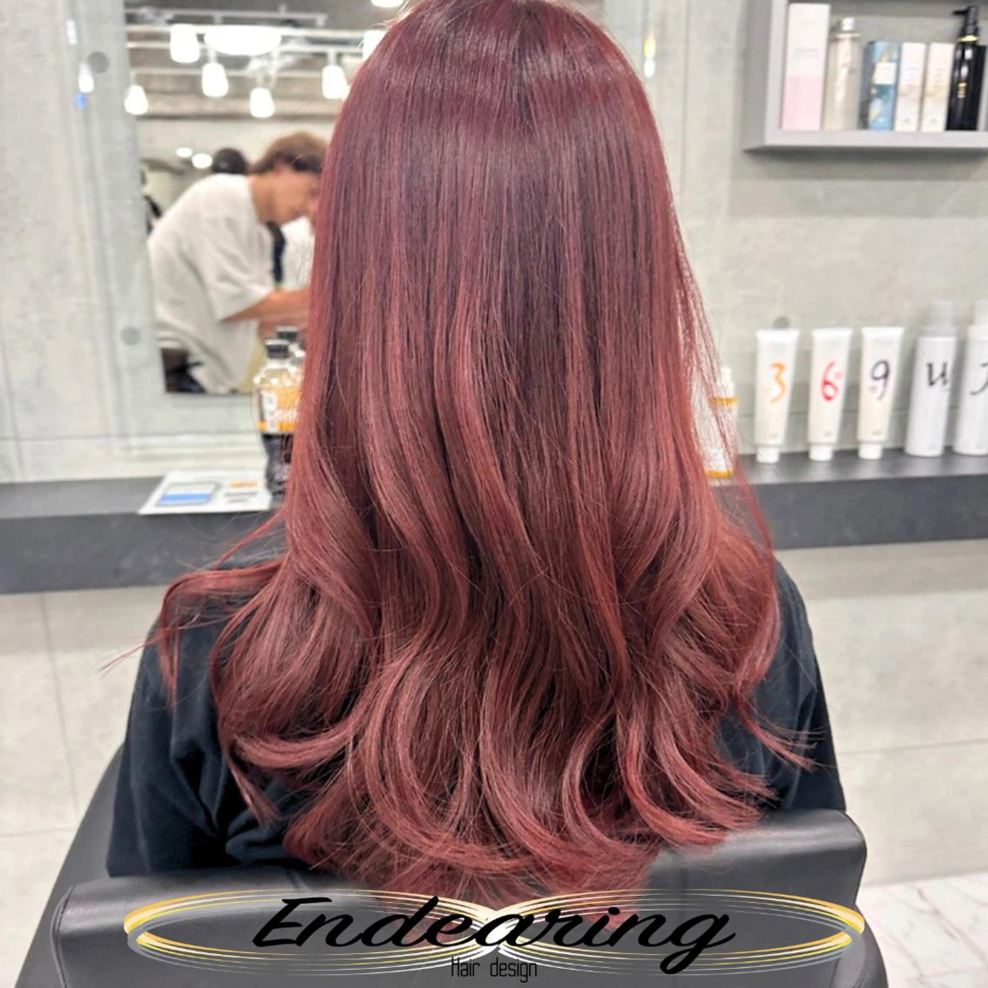 カラー 透明感カラー ピンクカラー カット ヘアカラー Endearing 銀座/レイヤーカットのヘアスタイル