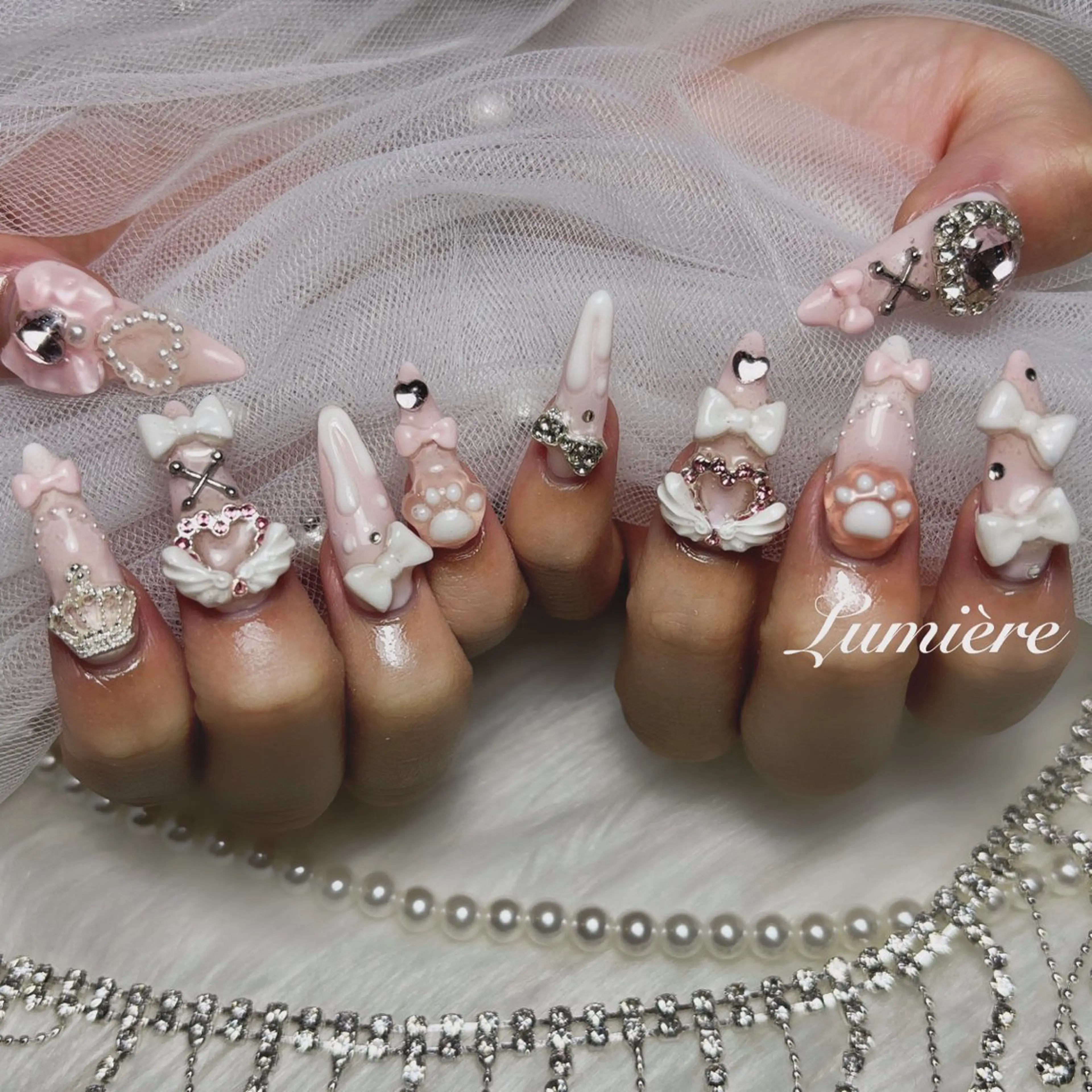 ネイル ロングネイル スーパーロングネイル ハンドネイル Nail salon Lumièreのネイルデザイン