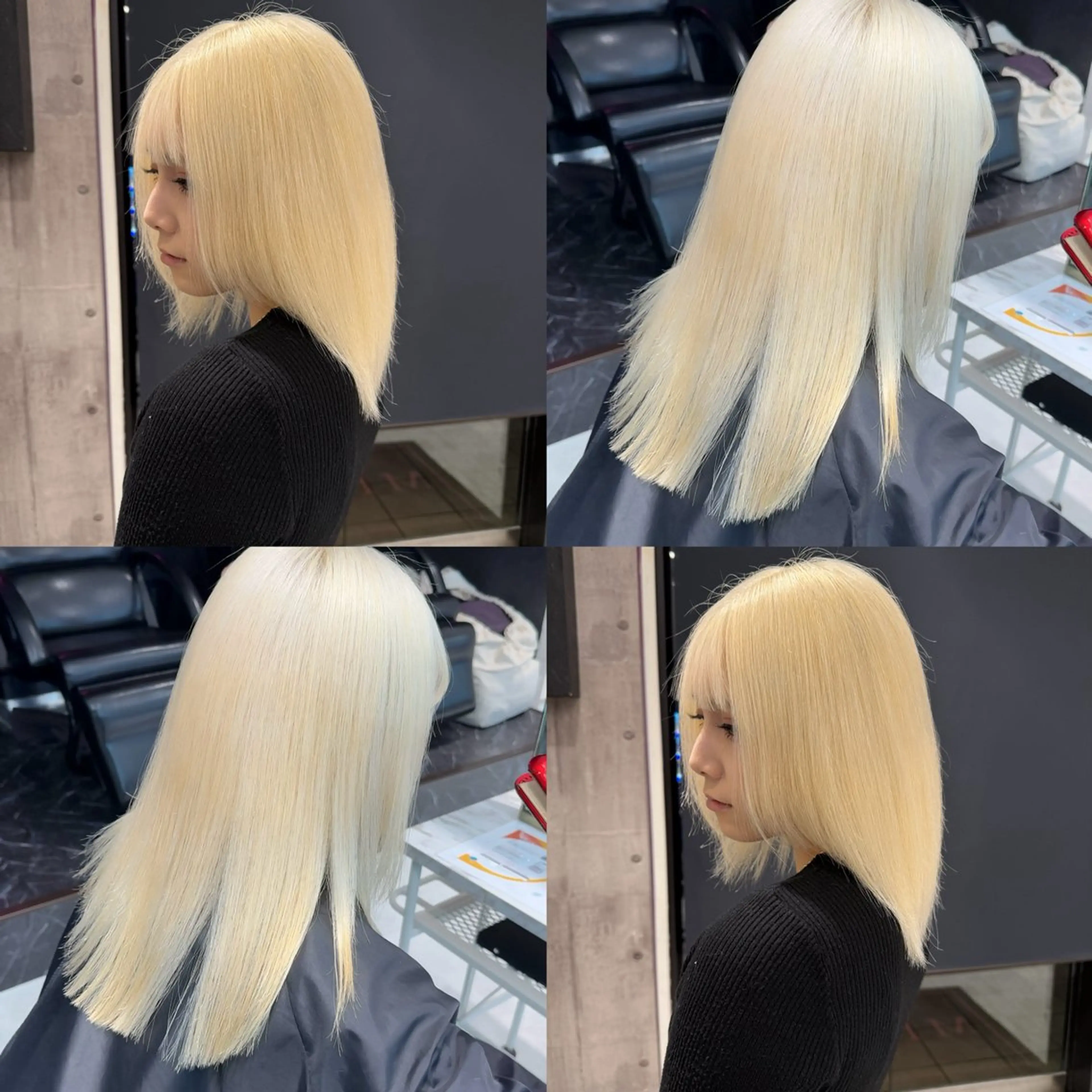 セミロング カラー ベージュカラー ブリーチ ブロンド ミルクティーベージュ ピンクカラー ヘアカラー ハイトーン特化/ ムラ修正/拓真のヘアスタイル