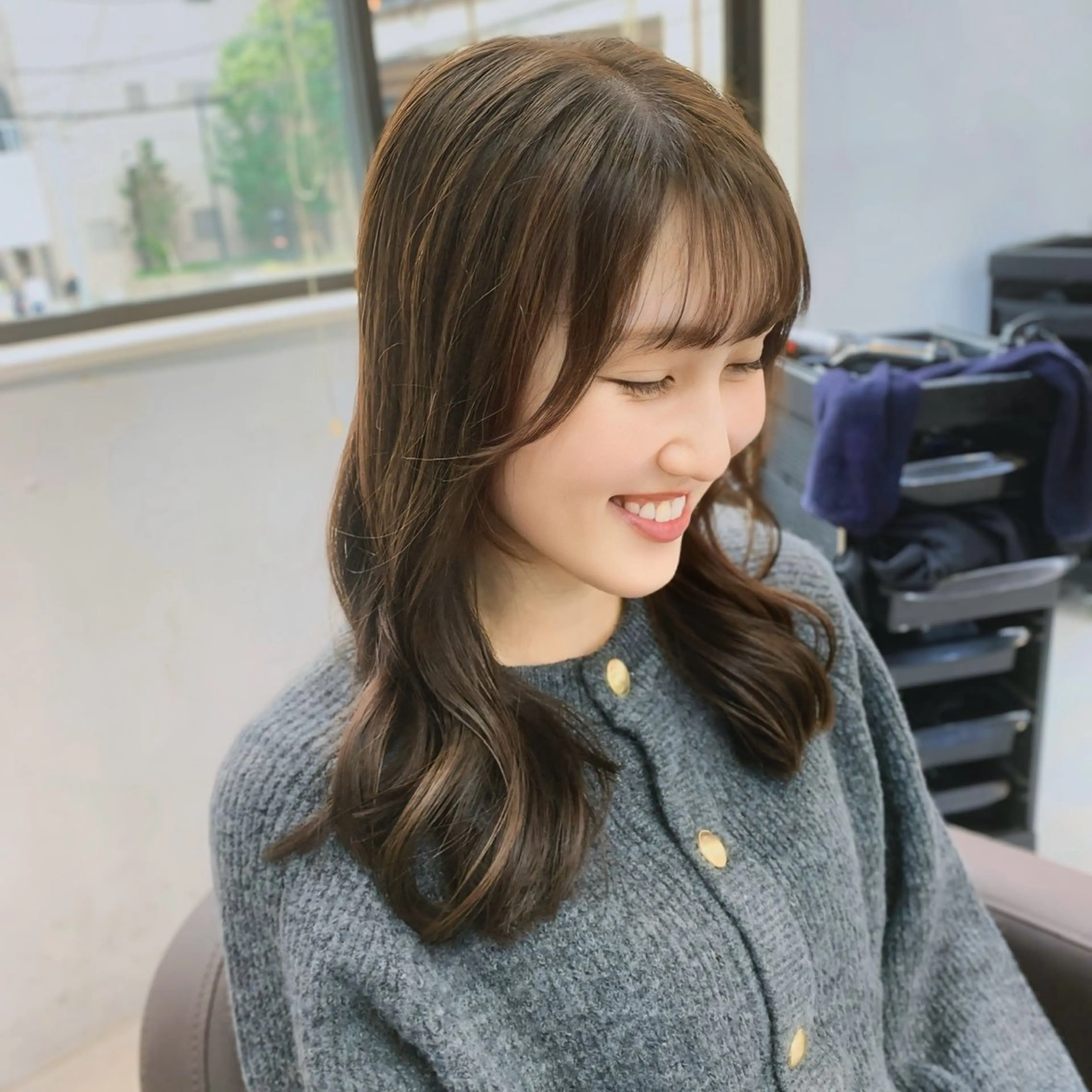 セミロング カラー カット トリートメント 前田 健太のヘアスタイル