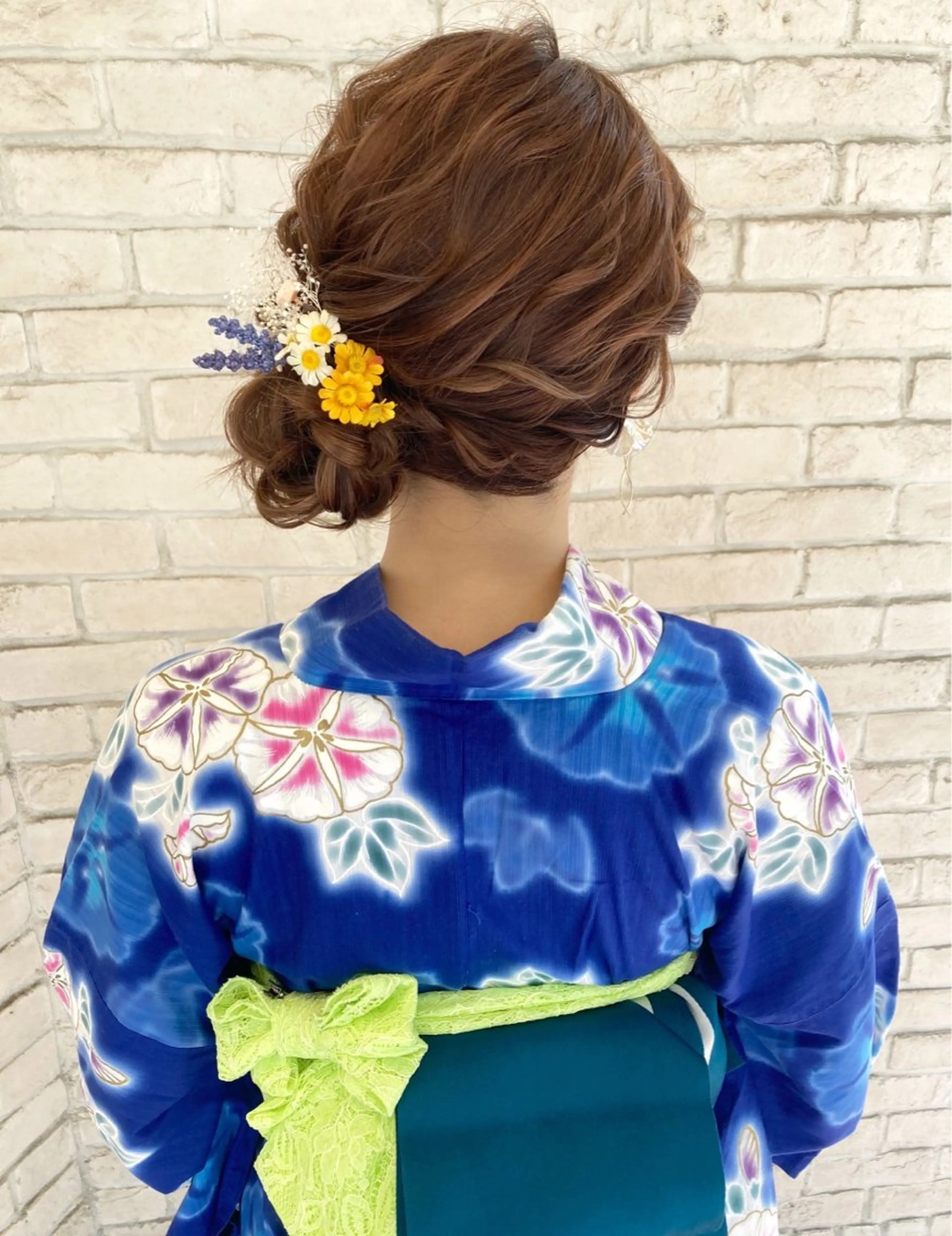 ヘアアレンジ 着付け 白髪ぼかしハイライト ヘアアレンジのヘアスタイル