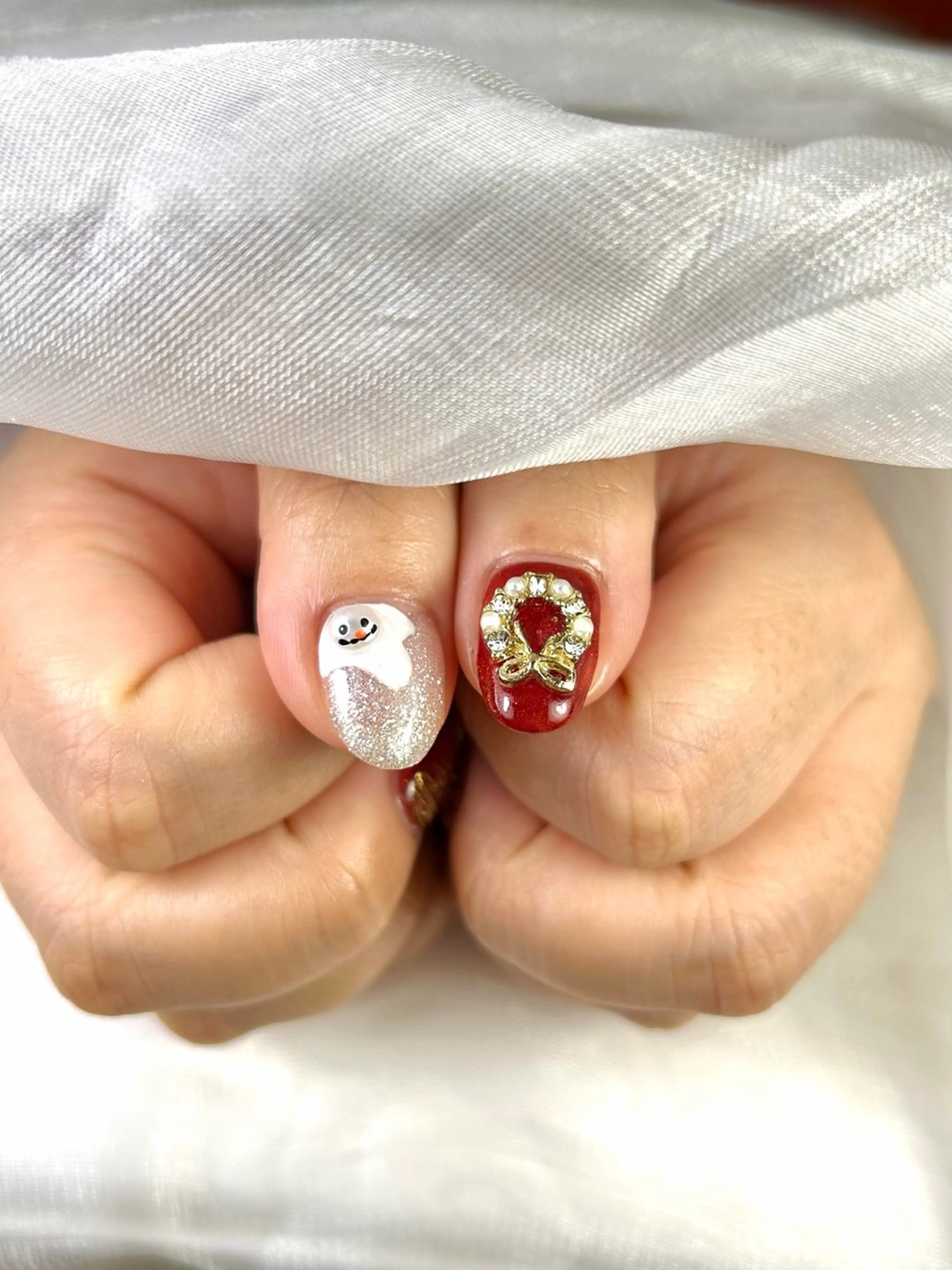 ネイル アートネイル 冬ネイル クリスマス ハンドネイル Nailsalon MONA.のネイルデザイン