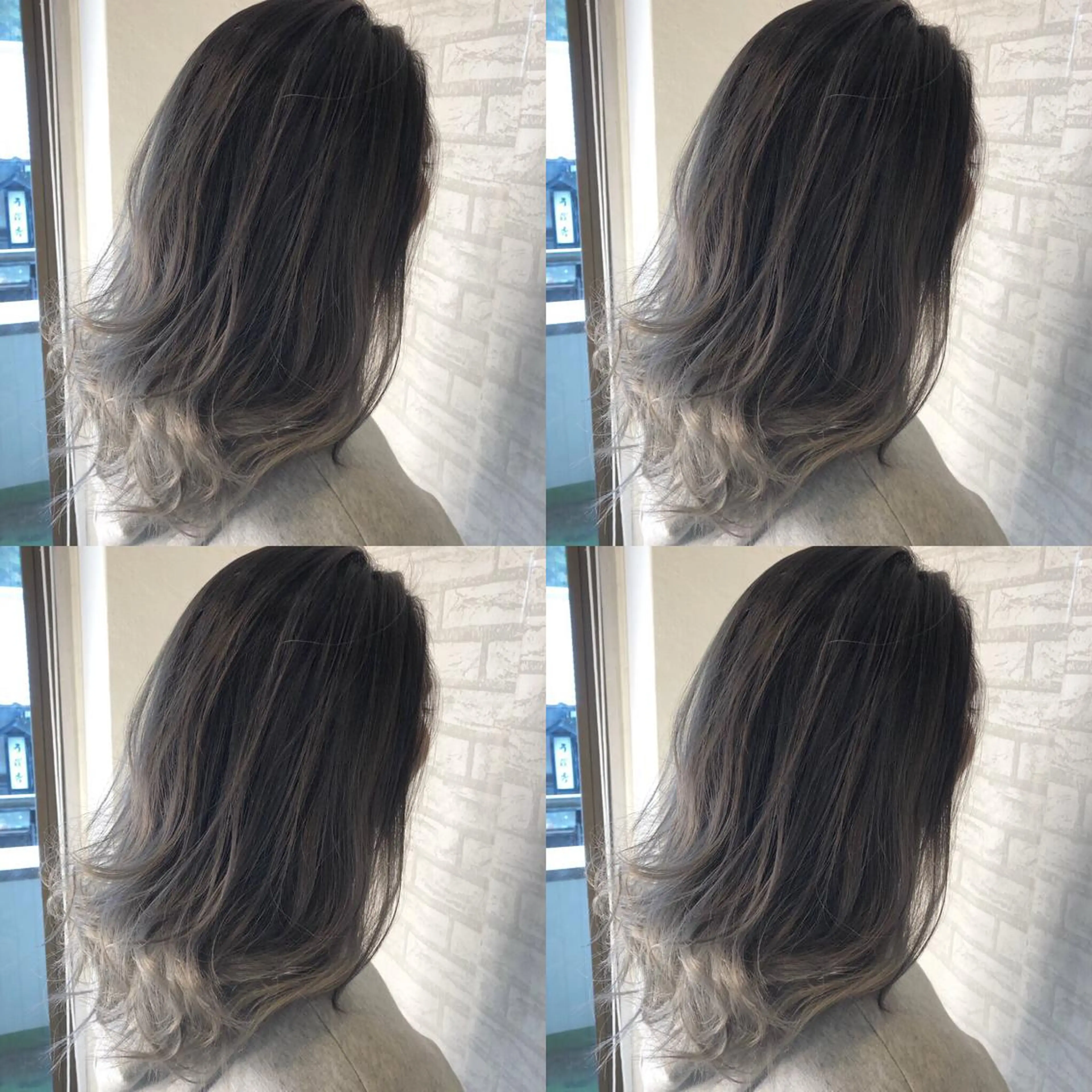 ミディアム カラー シルバー ヘアカラー JIL BLAN 京都のヘアスタイル
