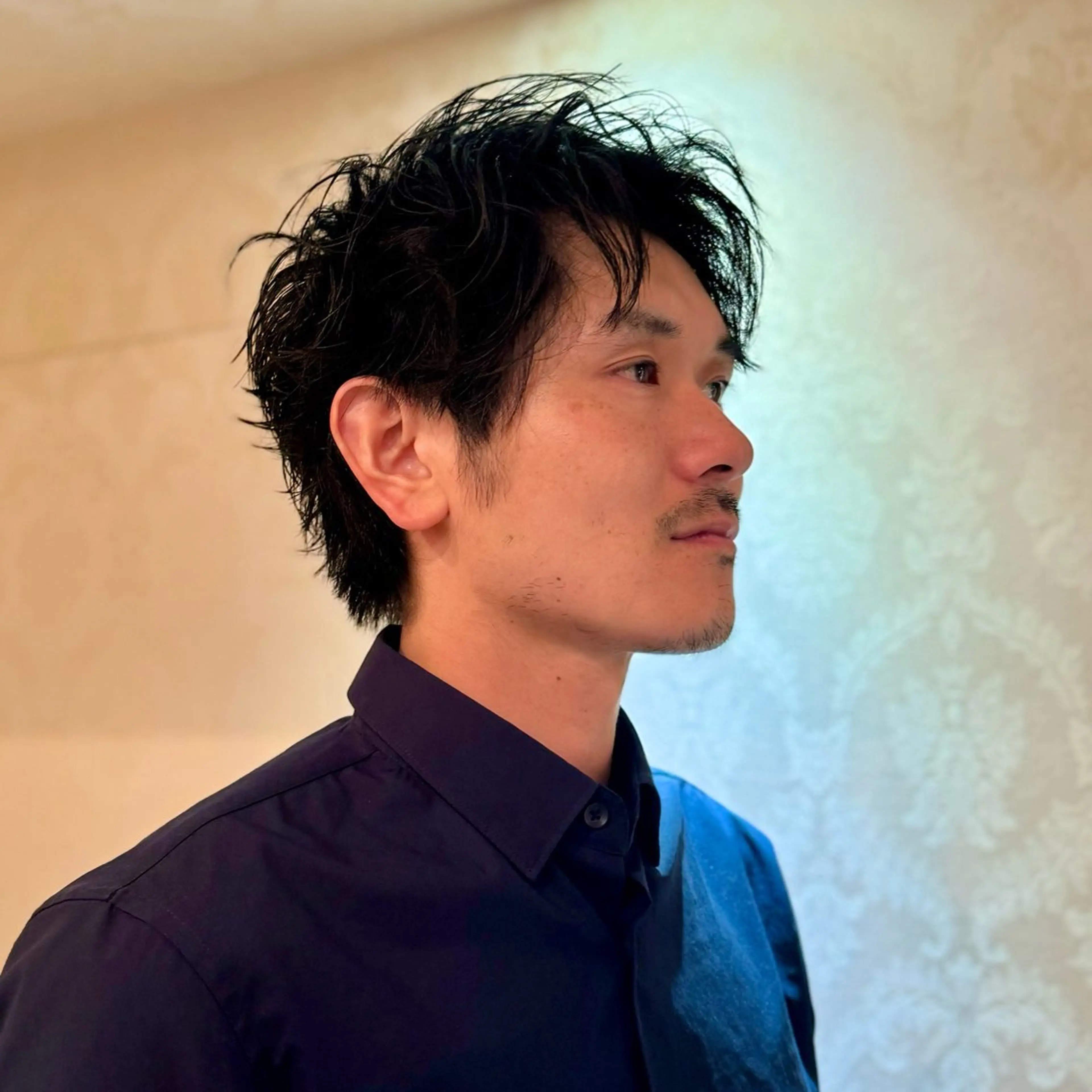 メンズ カット パーマ スパイキーショート 大人パーマ 丸山のヘアスタイル