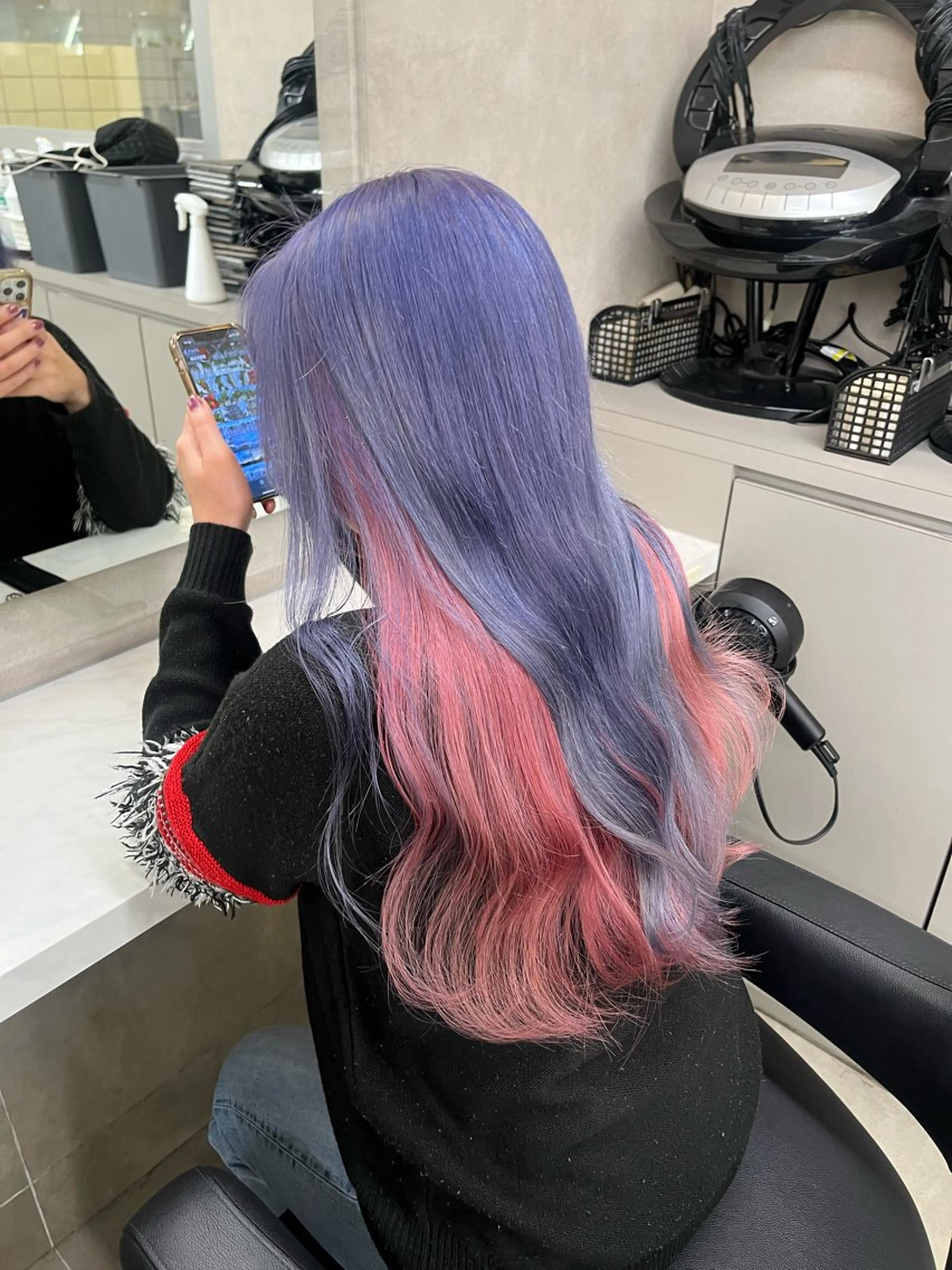 ロング ヘアカラー トリートメント ヘッドスパ ヘアセット 寒色＆ブリーチ特化 寒色MiOのヘアスタイル