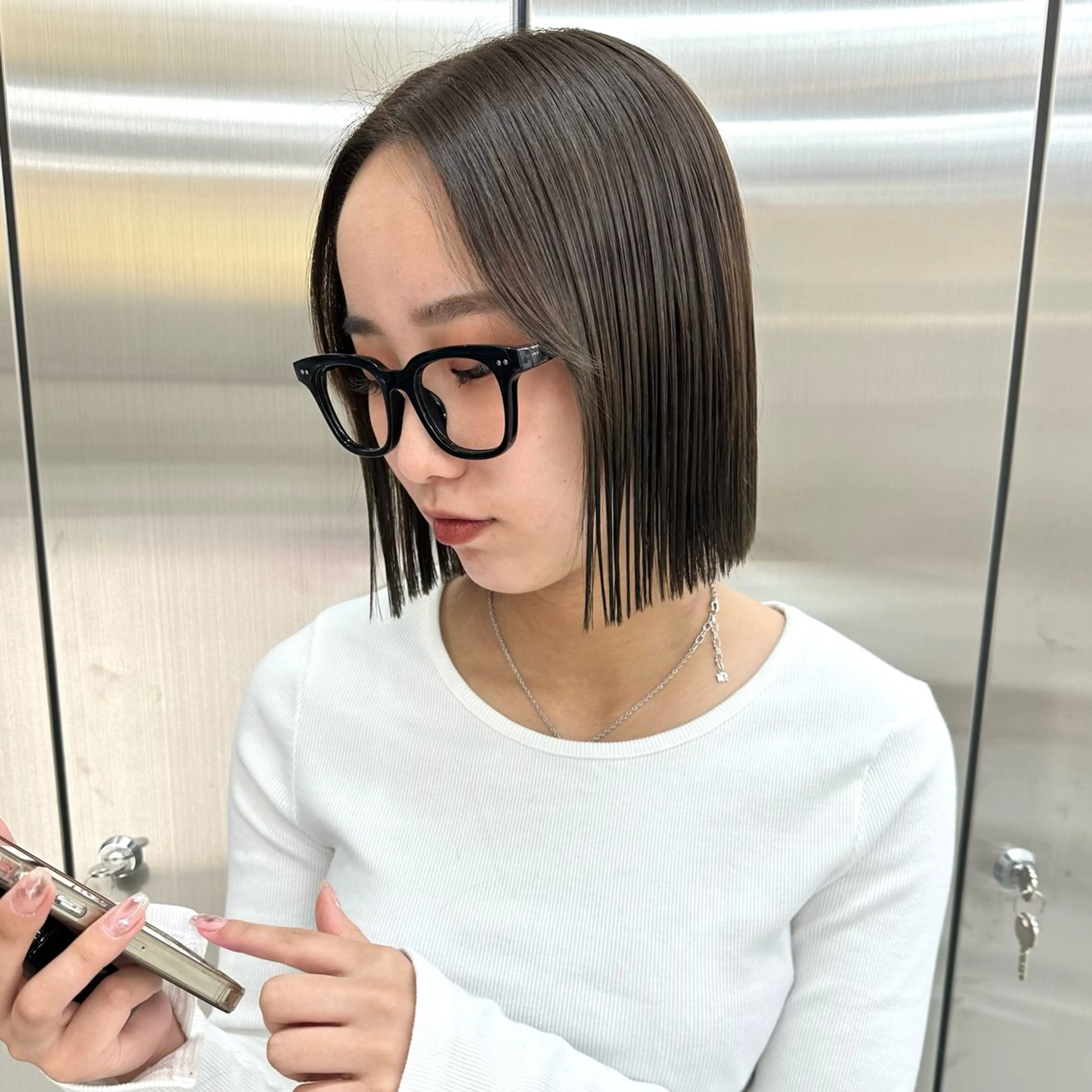 ミディアム カラー カット ヘアカラー トリートメント YUIMARL➰💖 NATSUKIのヘアスタイル