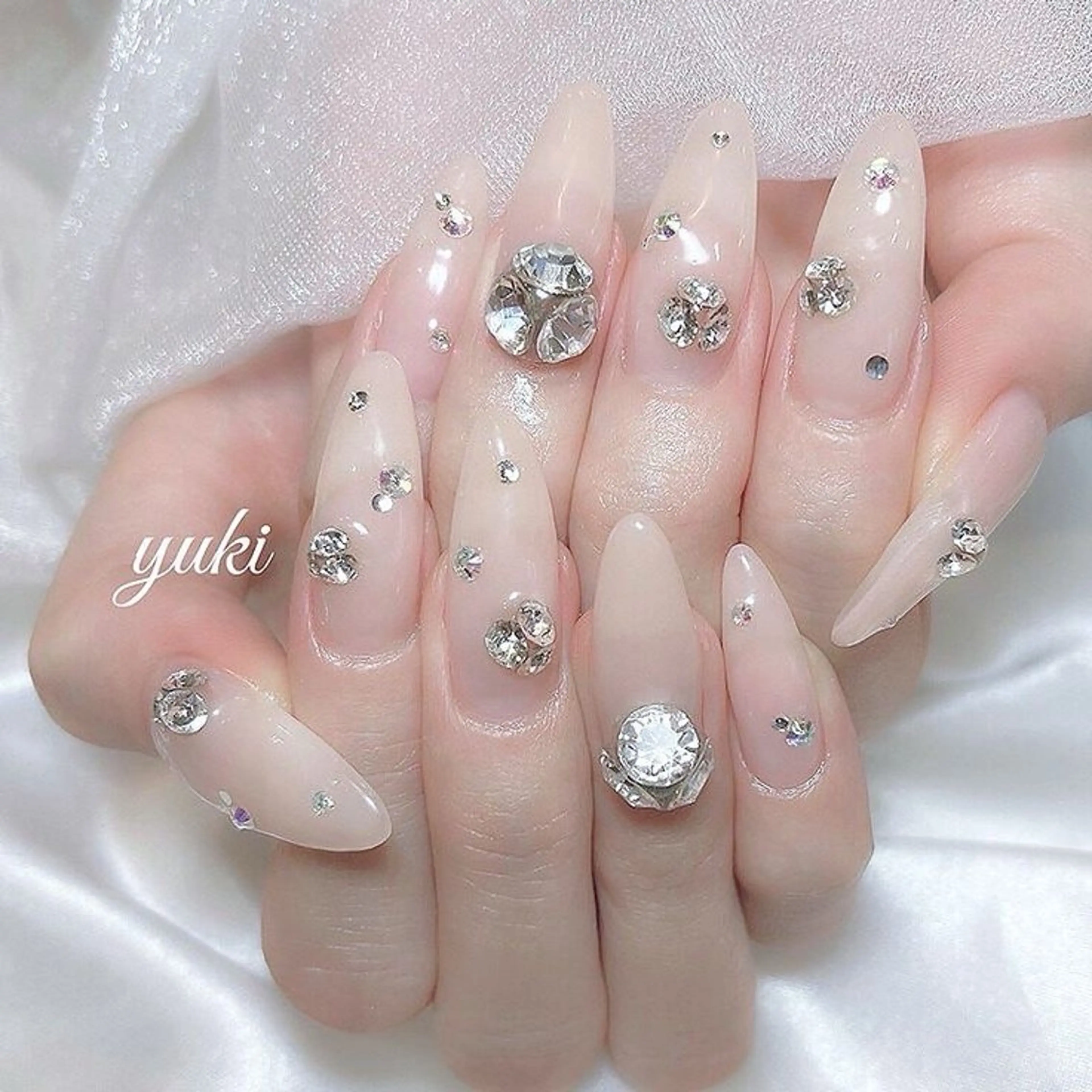 ネイル グラデーション キラキラネイル ピンク 春ネイル ワンホンネイル ハンドネイル RUBY Nail 日暮里店のネイルデザイン