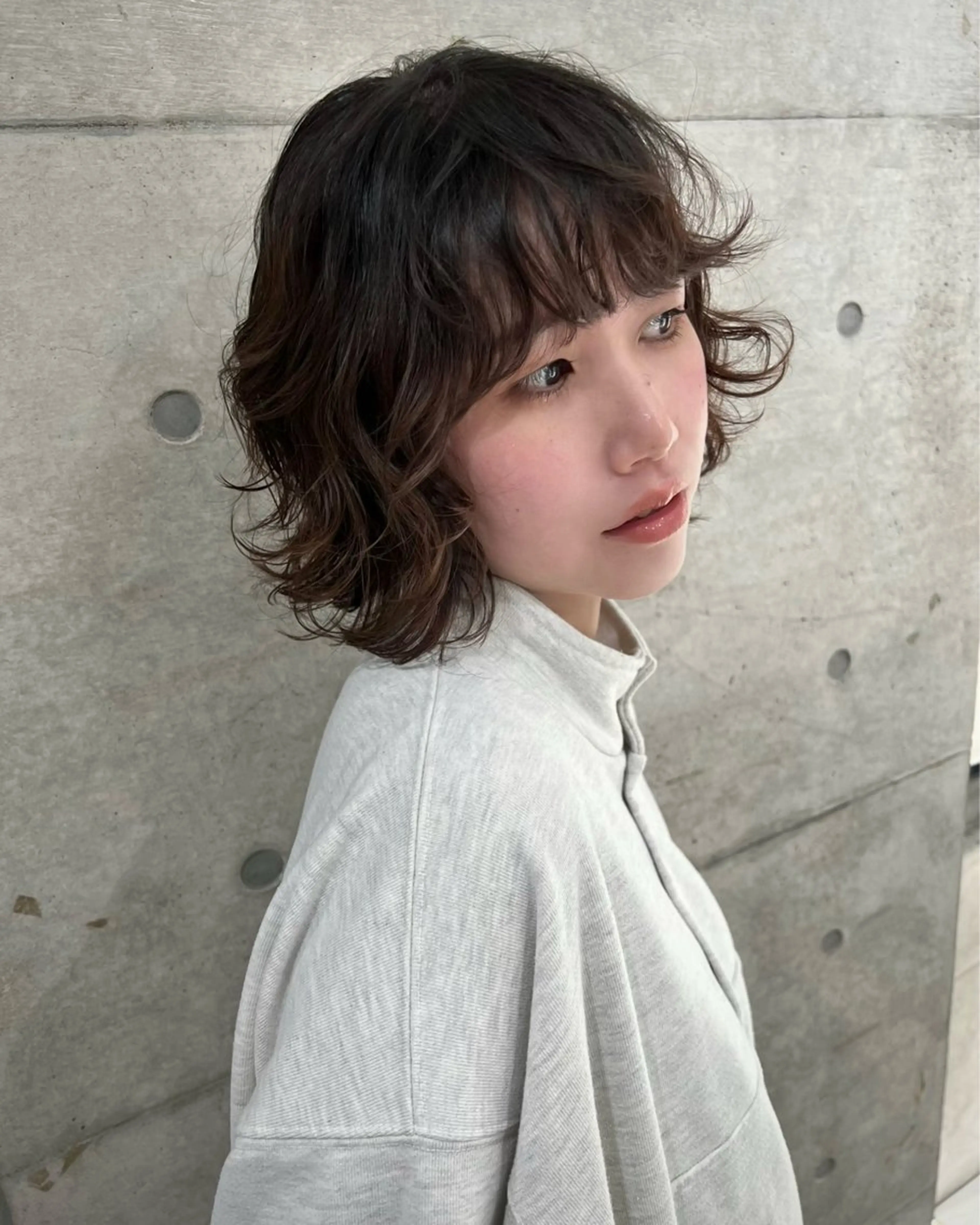 ミディアム パーマ カット パーマ 🎀ブリーチカラー/ ボブ/Reina🎀のヘアスタイル