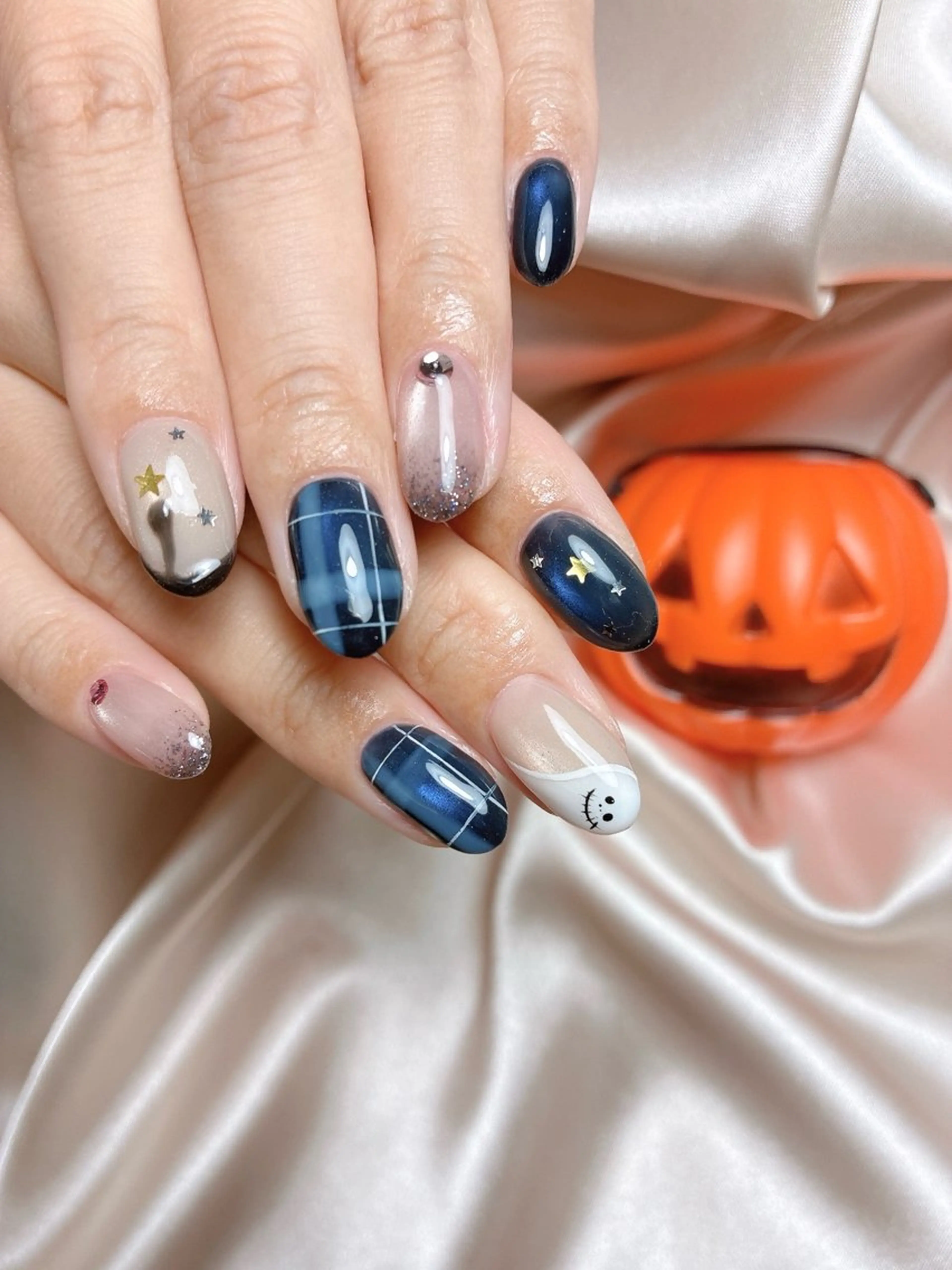 ネイル ハロウィン ハンドネイル GREEM グリームのマツエク・マツパデザイン