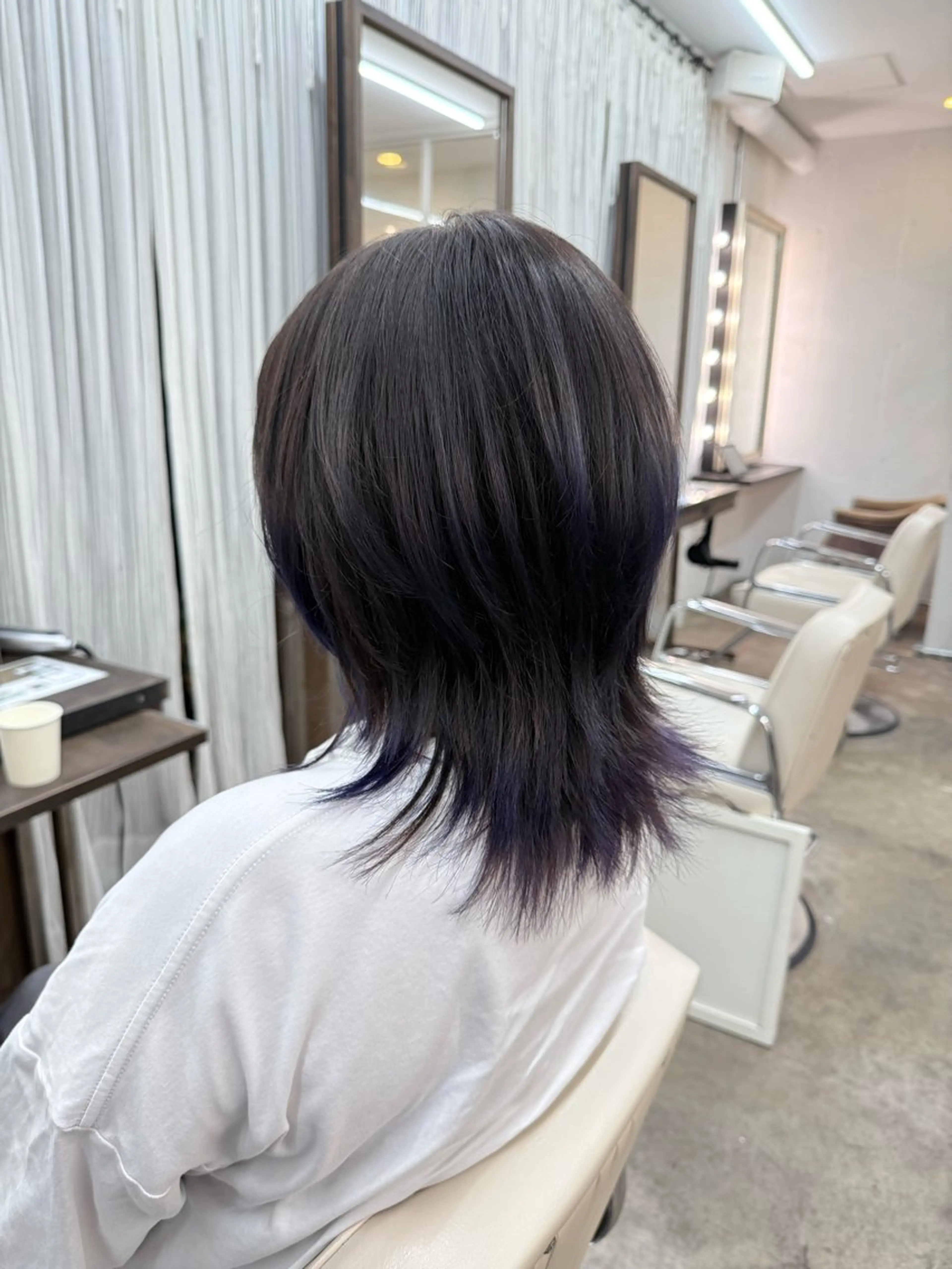 セミロング カラー カット ヘアカラー すずき さくやのヘアスタイル