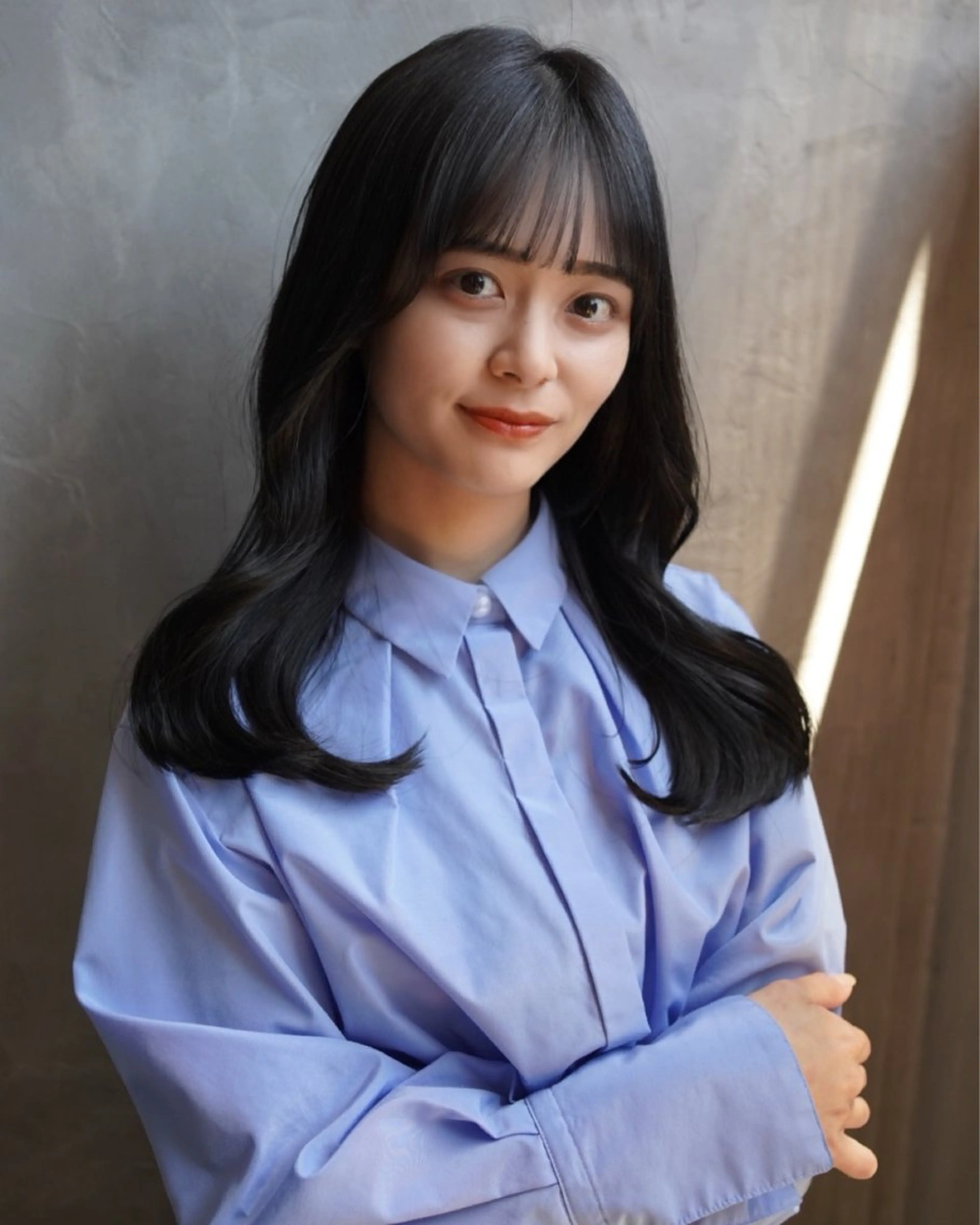 ロング カット ヘアカラー はまだ かんたのヘアスタイル