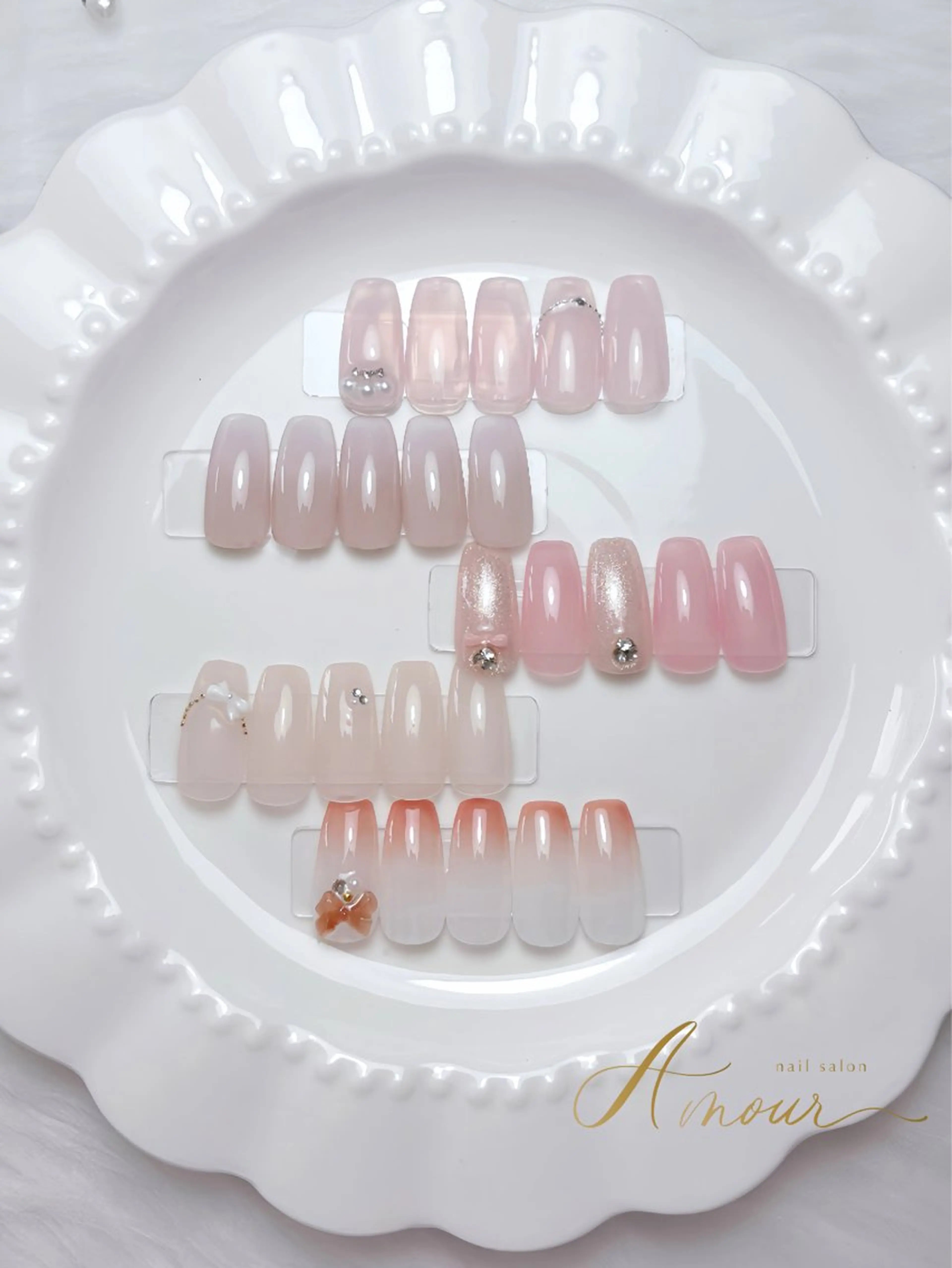 ネイル オフィスネイル シンプルネイル ハンドネイル Amour🎀 ガーリーネイル専門店のネイルデザイン