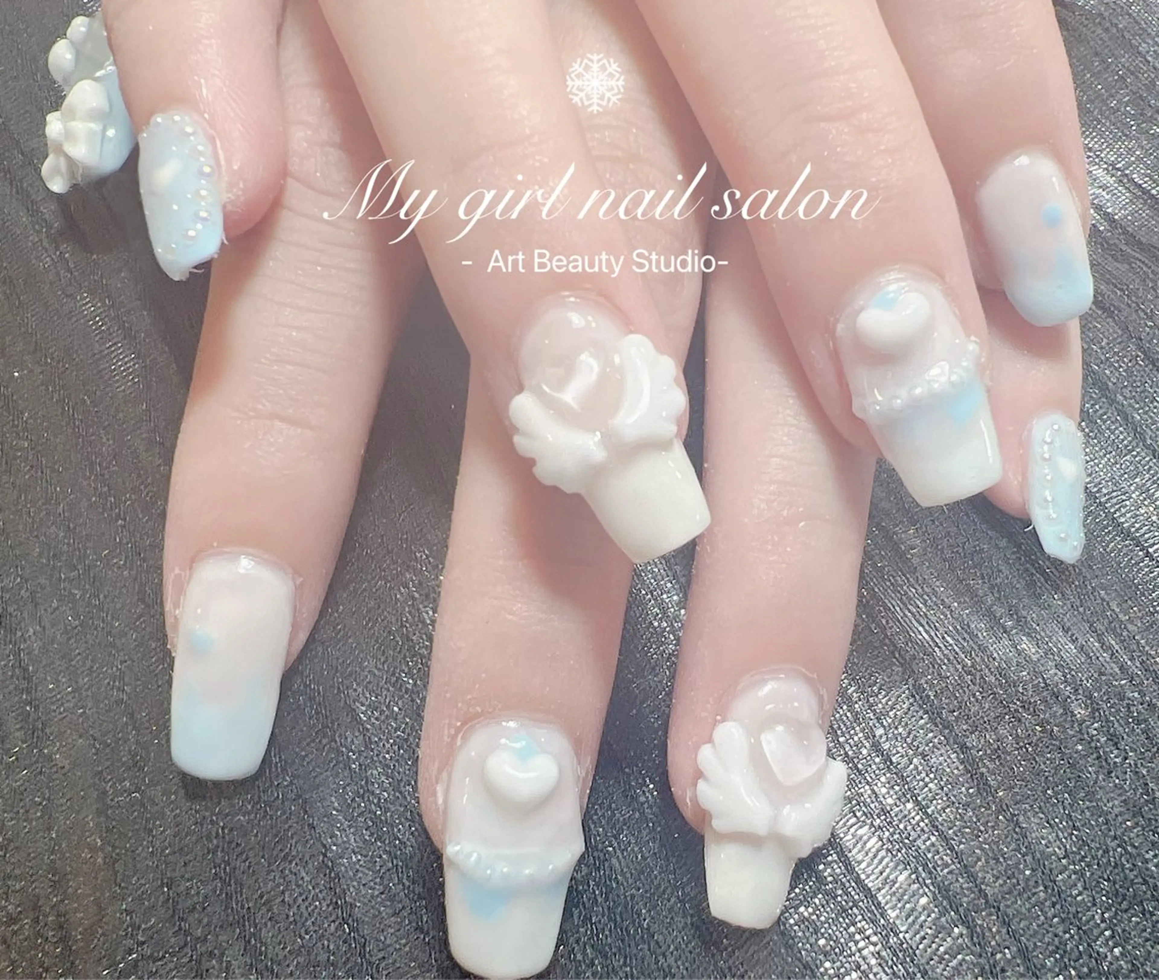 ネイル チークネイル 長さ出し ジェルネイル キラキラネイル マグネットネイル My Girl nailsalonのネイルデザイン