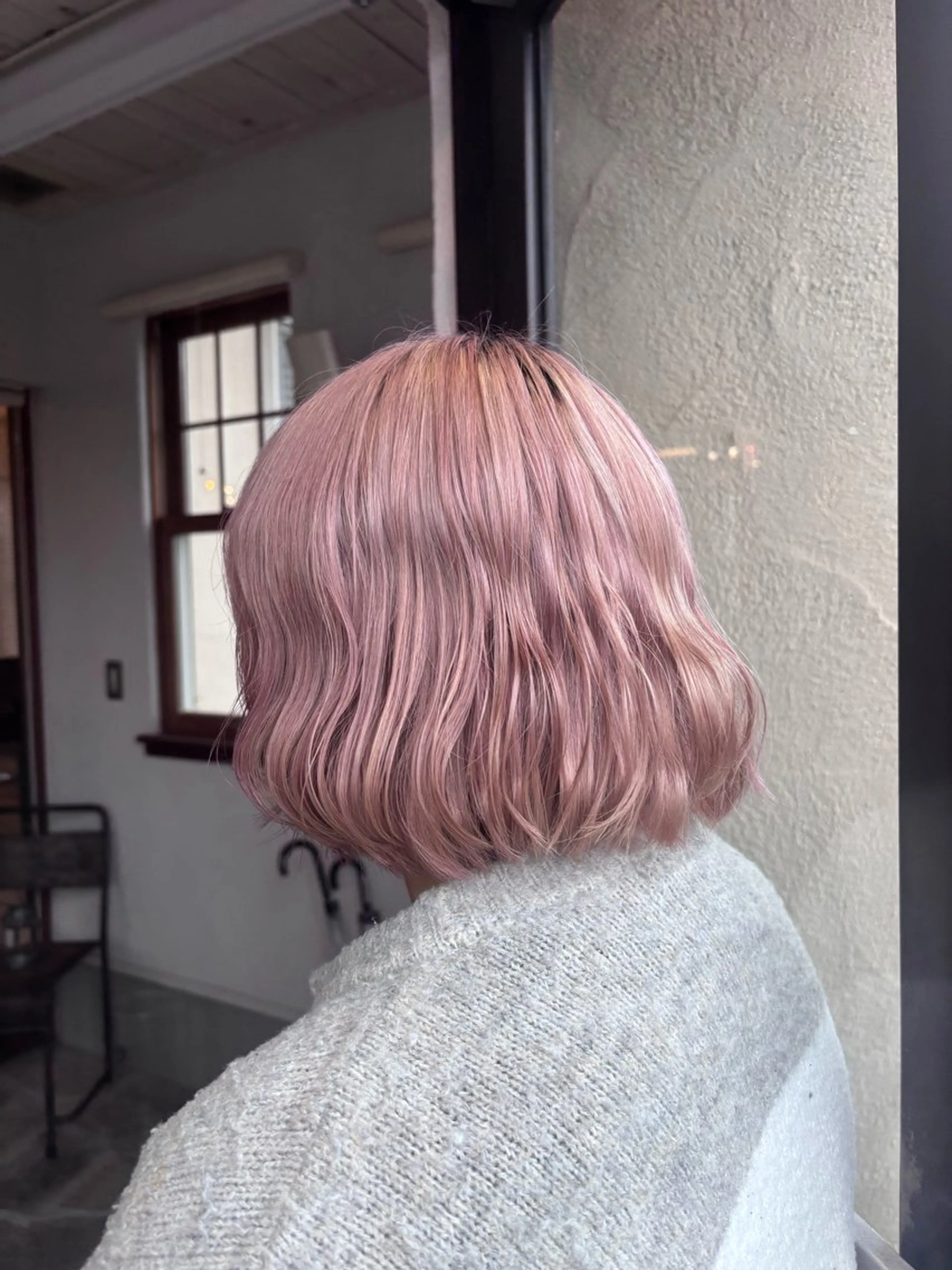 カラー ブリーチ 透明感カラー ダブルカラー ピンクカラー ヘアカラー 中矢 みつはのヘアスタイル