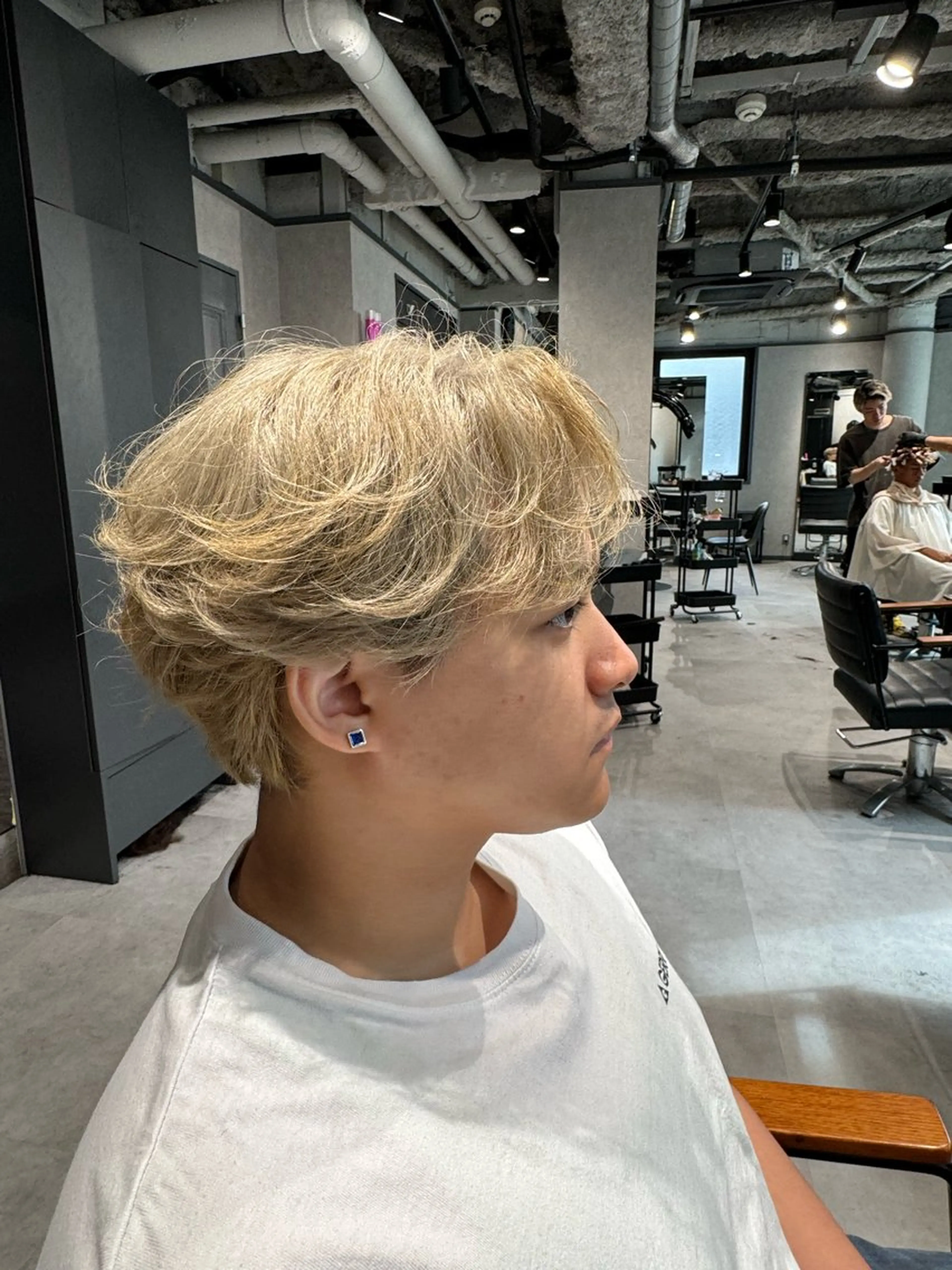 カラー メンズ 韓国特化🇰🇷愁斗 センターパートパーマのヘアスタイル