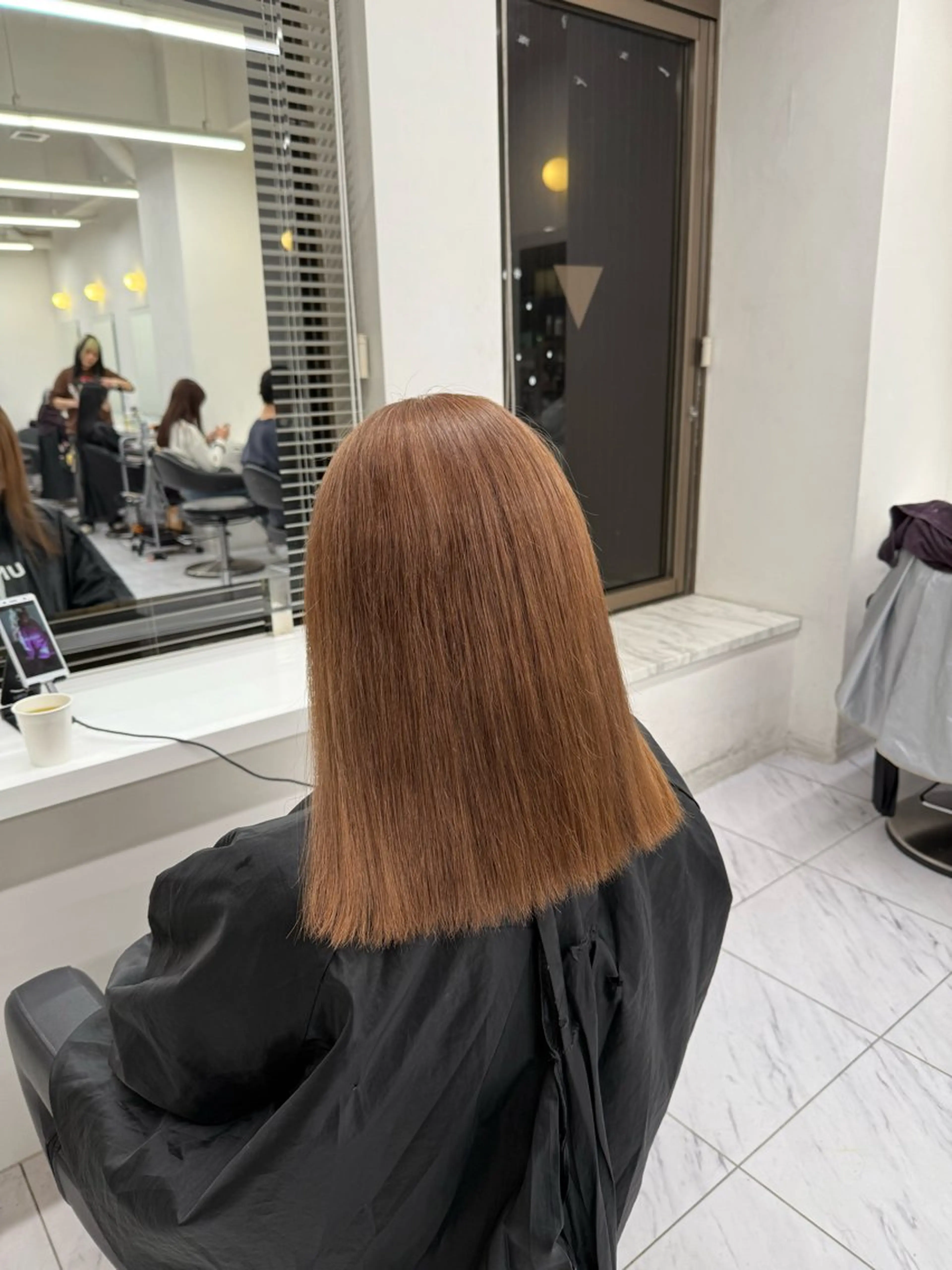 セミロング カラー ヘアアレンジ ヘアカラー トリートメント ヘッドスパ 💗暖色特化ピンク/ 赤髪💗HARUNAのヘアスタイル