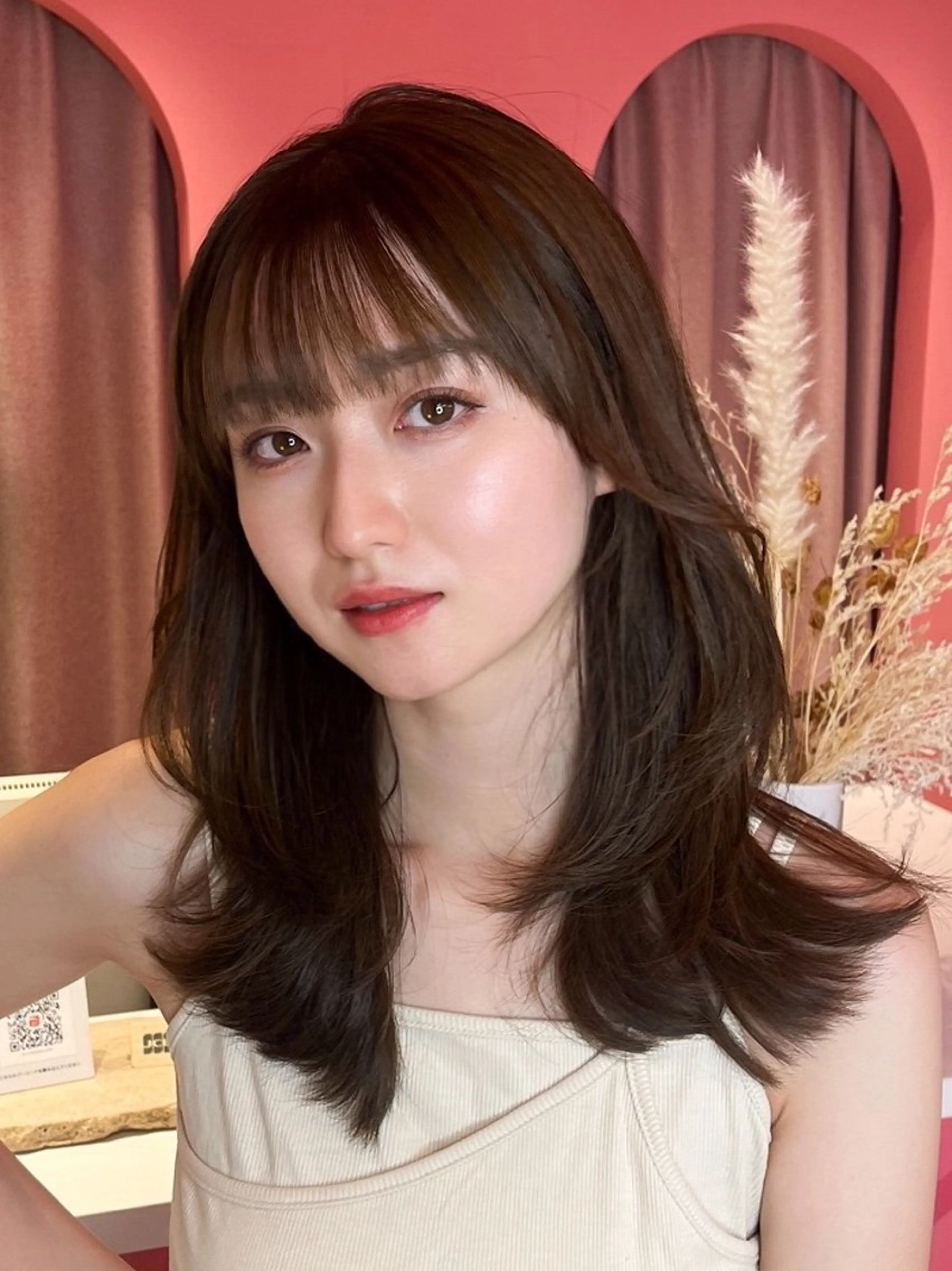 ロング カラー カット トリートメント 山崎/ボブ縮毛矯正 レイヤー髪質改善のヘアスタイル