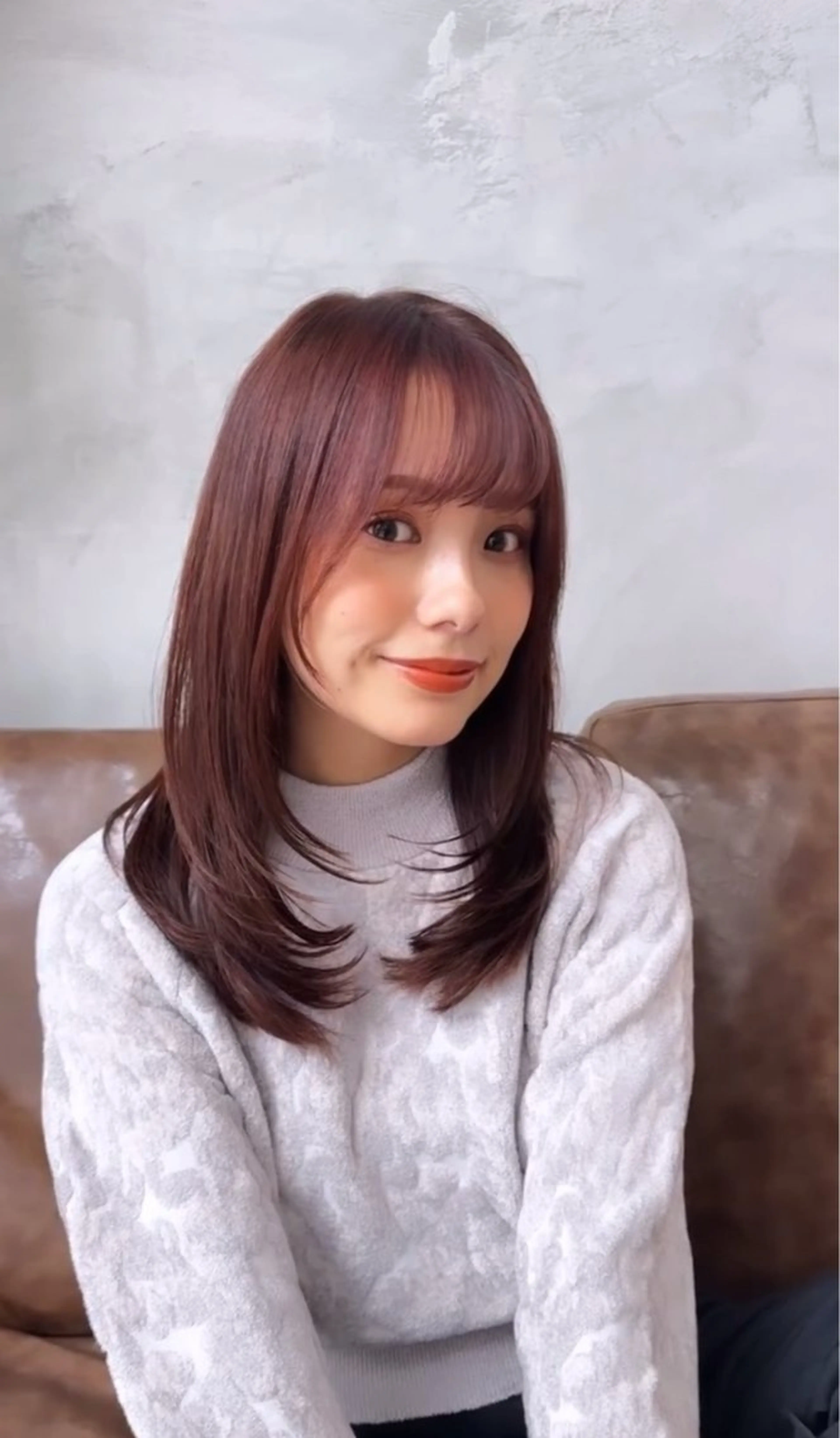 セミロング 韓国風ヘア レイヤーカット カット ゆるふわモテ髪🍀/ 艶カラー/HIROのヘアスタイル