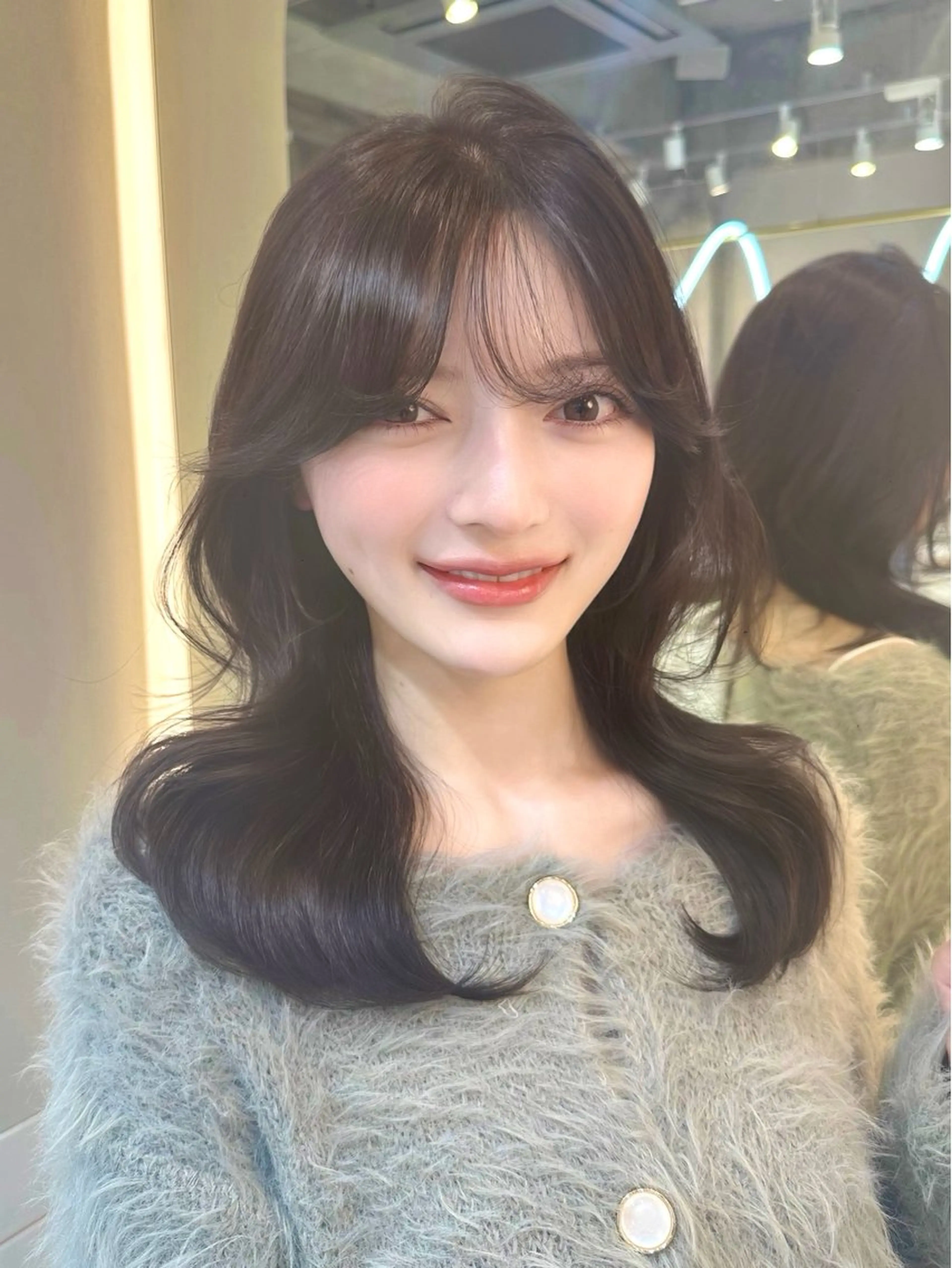 セミロング カラー カット トリートメント ヘアセット 新宿/韓国レイヤー 髪質改善カラー/角所のヘアスタイル