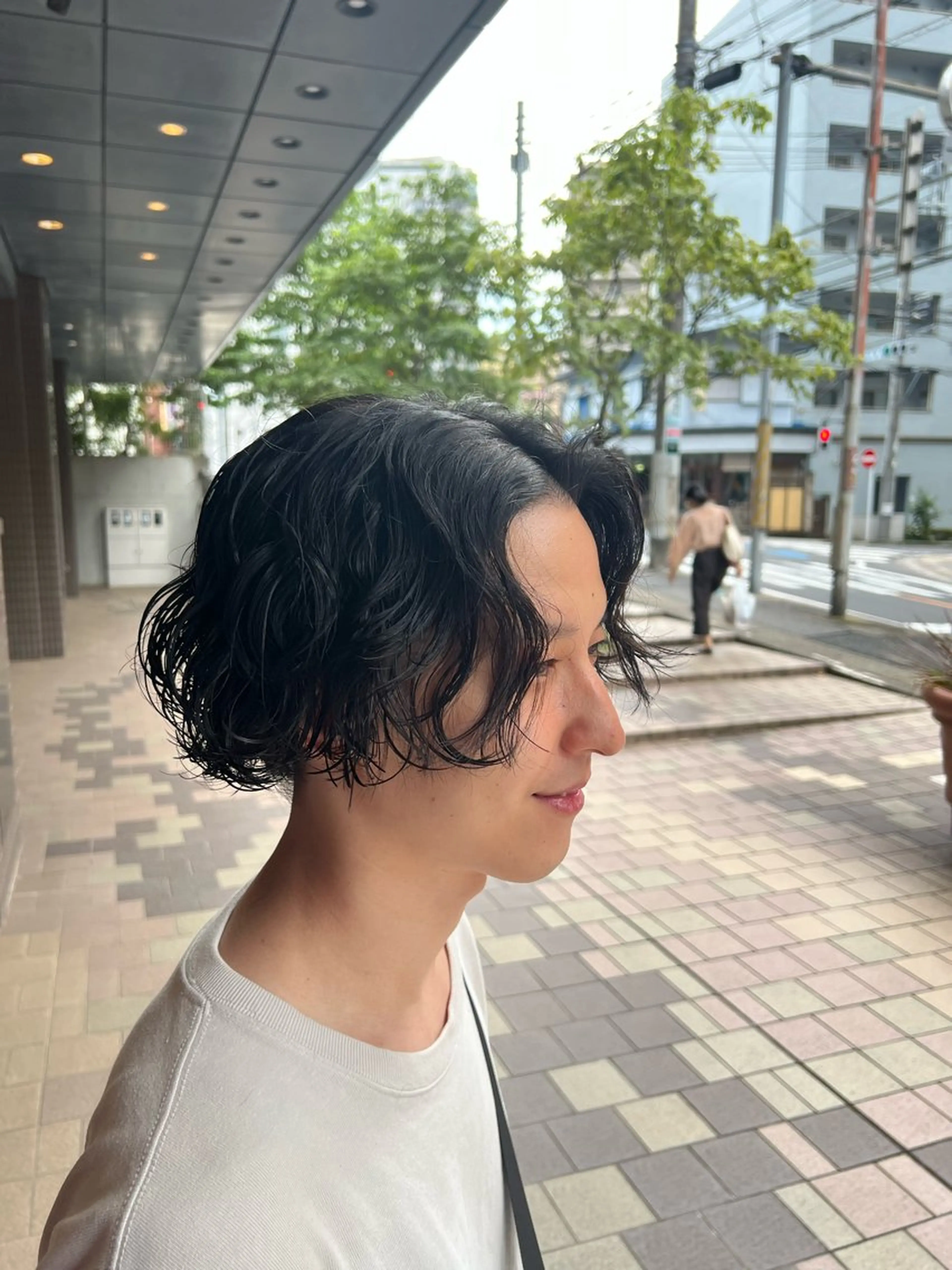 パーマ メンズ センターパート 波巻きパーマ Men's NAM 八角のヘアスタイル