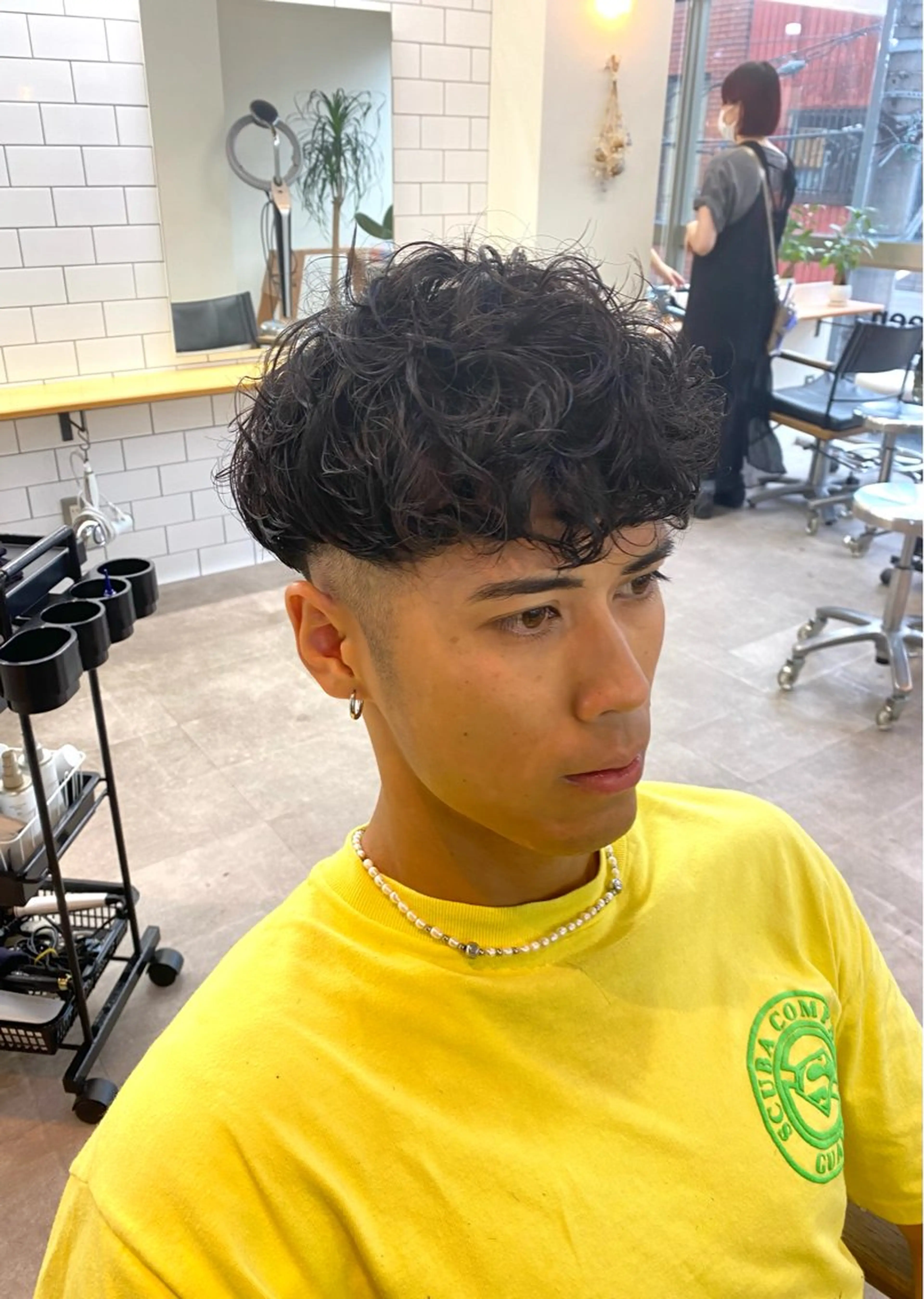 パーマ メンズ メンズパーマ スペインカール カット パーマ シャドウパーマ/ 波巻パーマYu-Kiのヘアスタイル