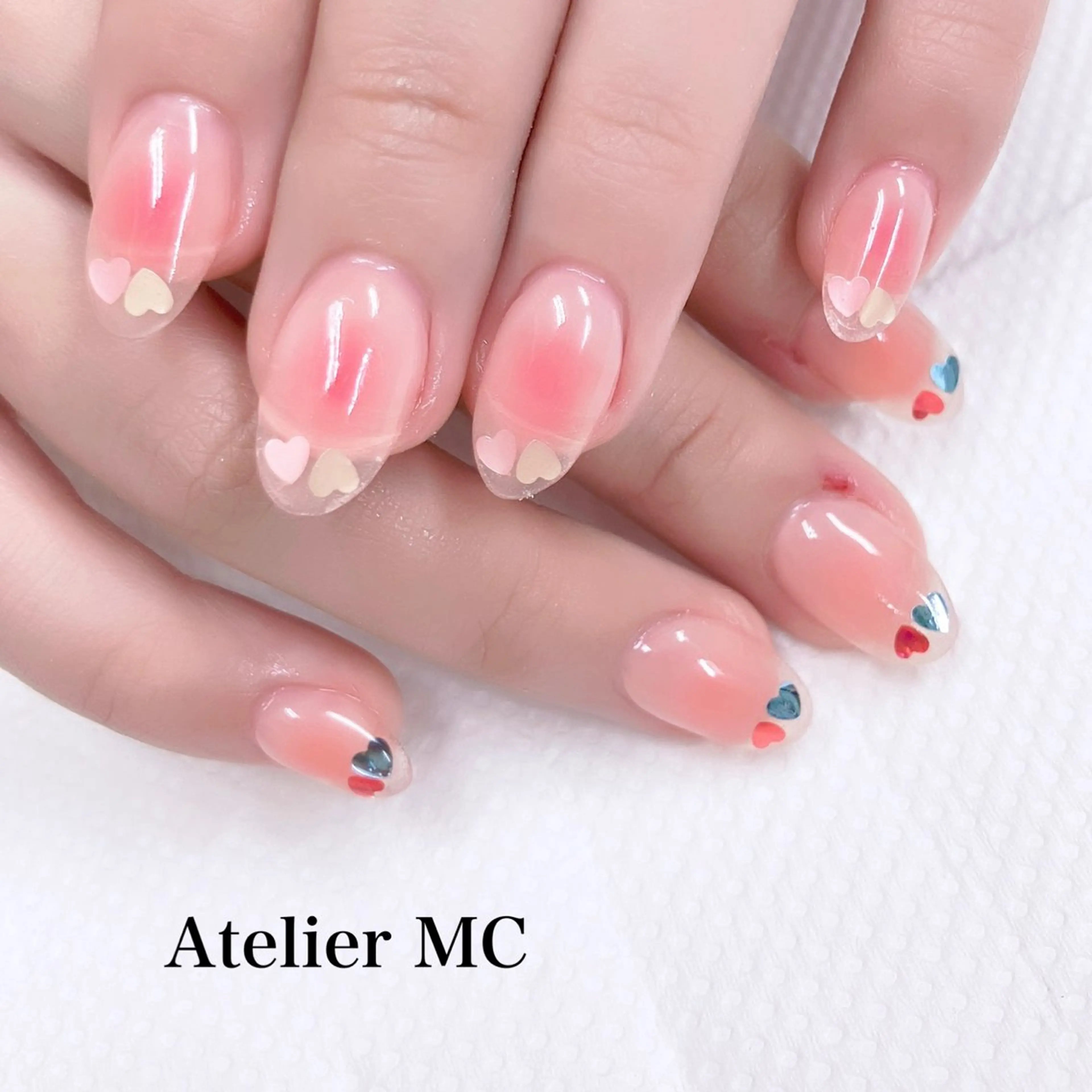 ネイル ハート ホログラムネイル ハンドネイル アトリエ エムシー 【新富町・東銀座】のネイルデザイン