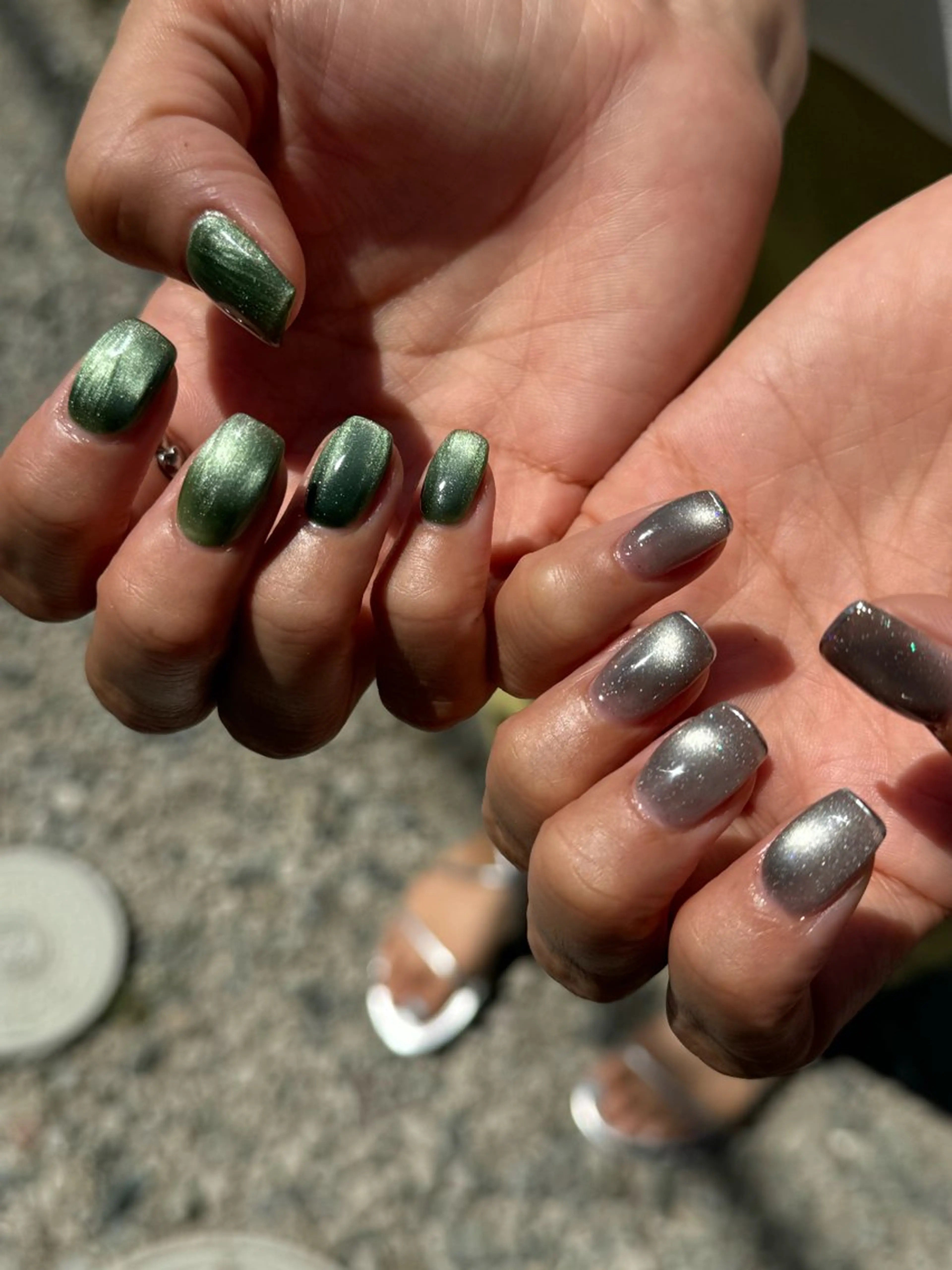ネイル フットネイル マグネットネイル ミラーネイル ニュアンスネイル ワンカラーネイル jeu NAIL.のネイルデザイン