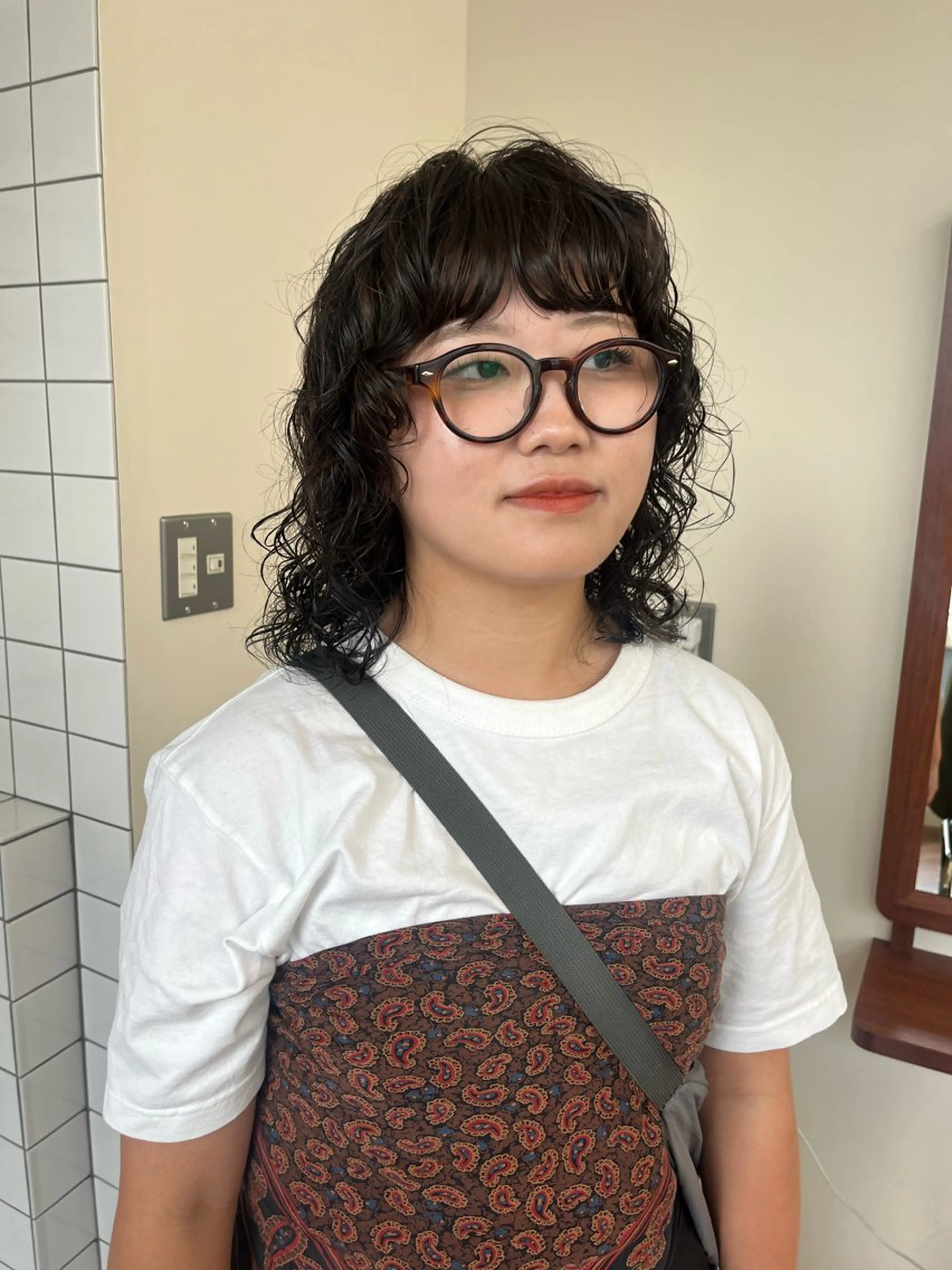 ミディアム パーマ ミディアムパーマ ボブパーマ/パーマ ウルフパーマのヘアスタイル