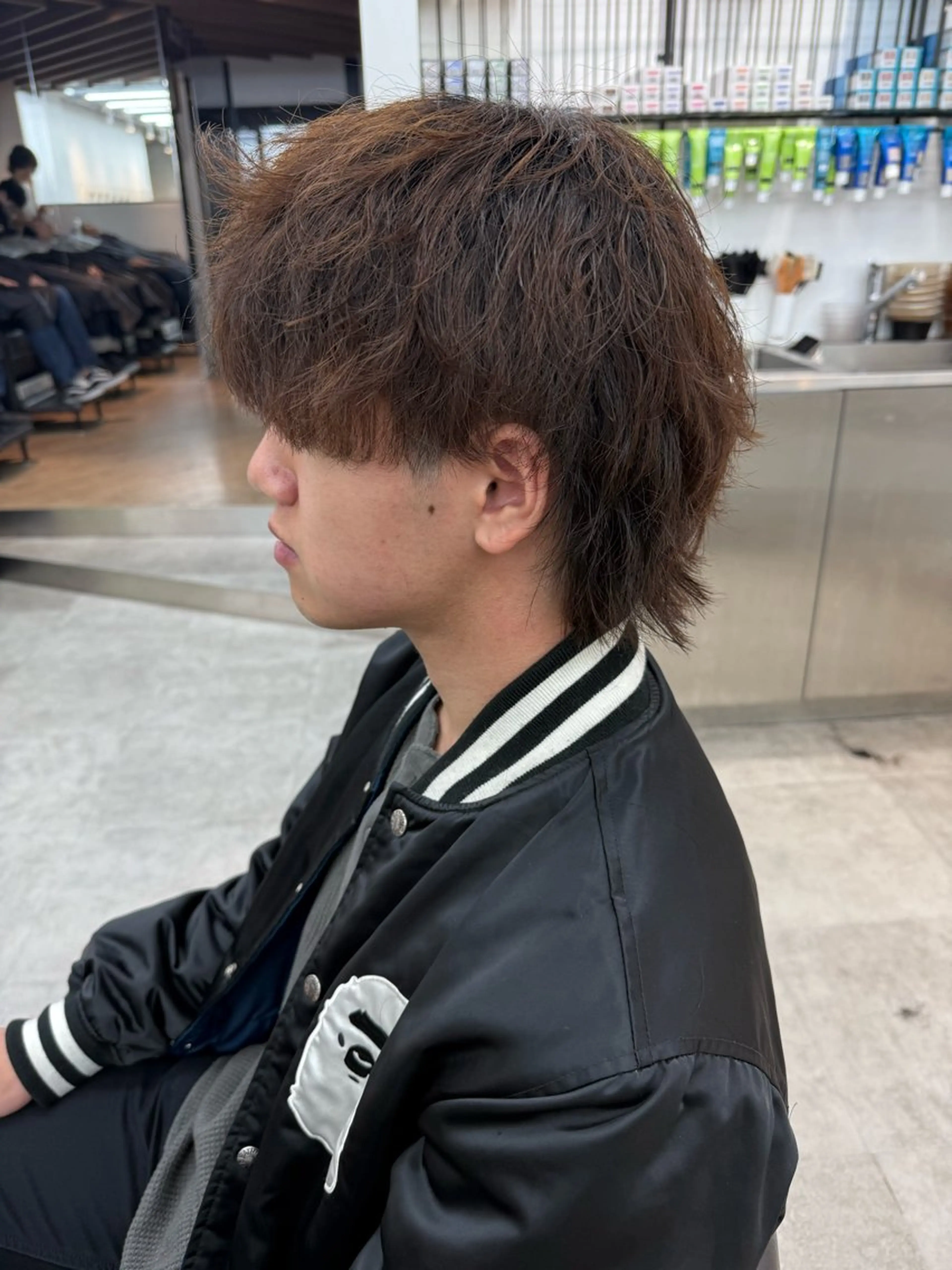 ショート カラー パーマ メンズ キッズ メンズパーマ 栄💗メンズパーマ｜ ハイトーン｜haruのヘアスタイル