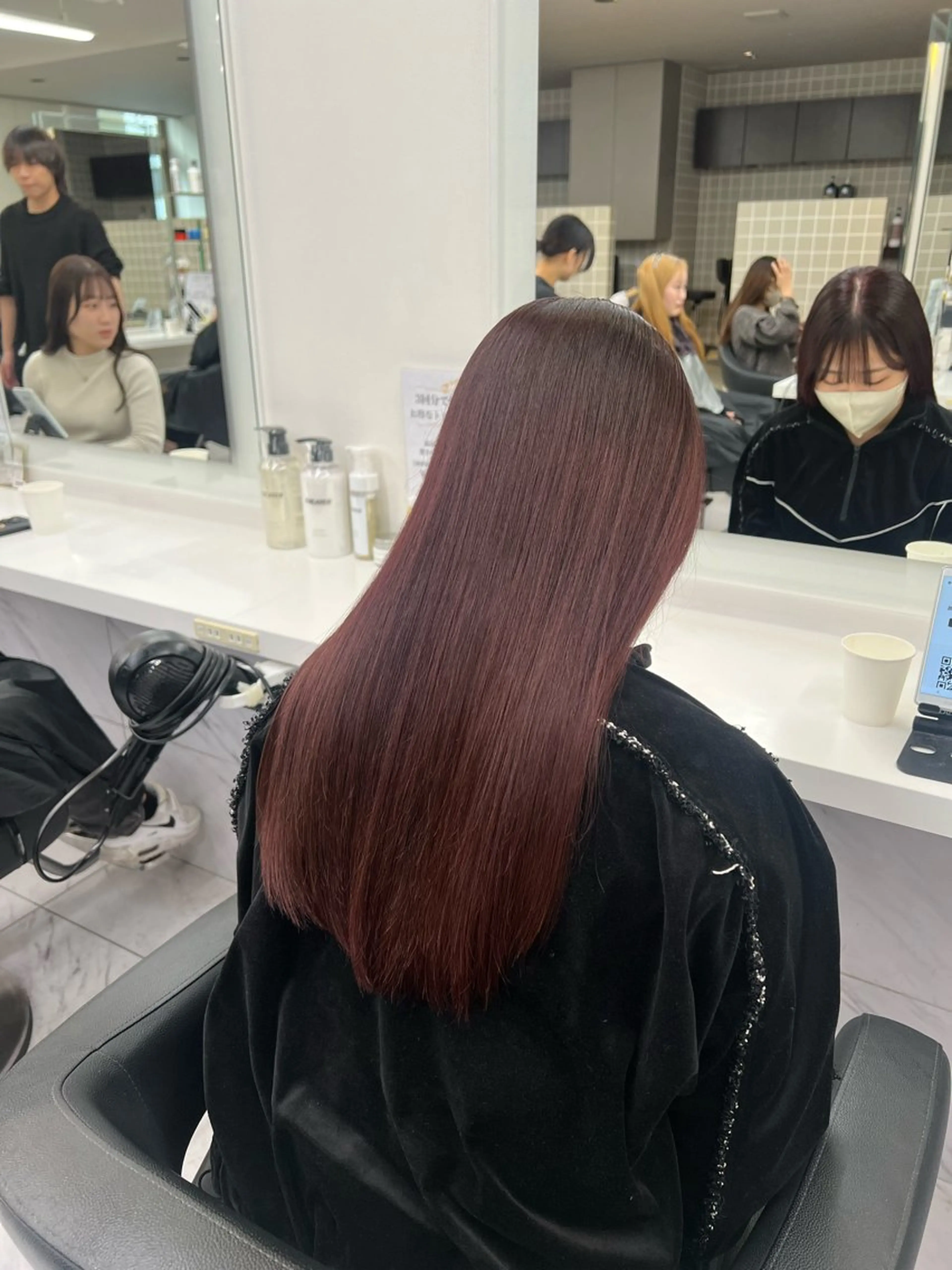 ロング カラー カット ヘアカラー 韓国レイヤーカット /ダブルカラーのヘアスタイル