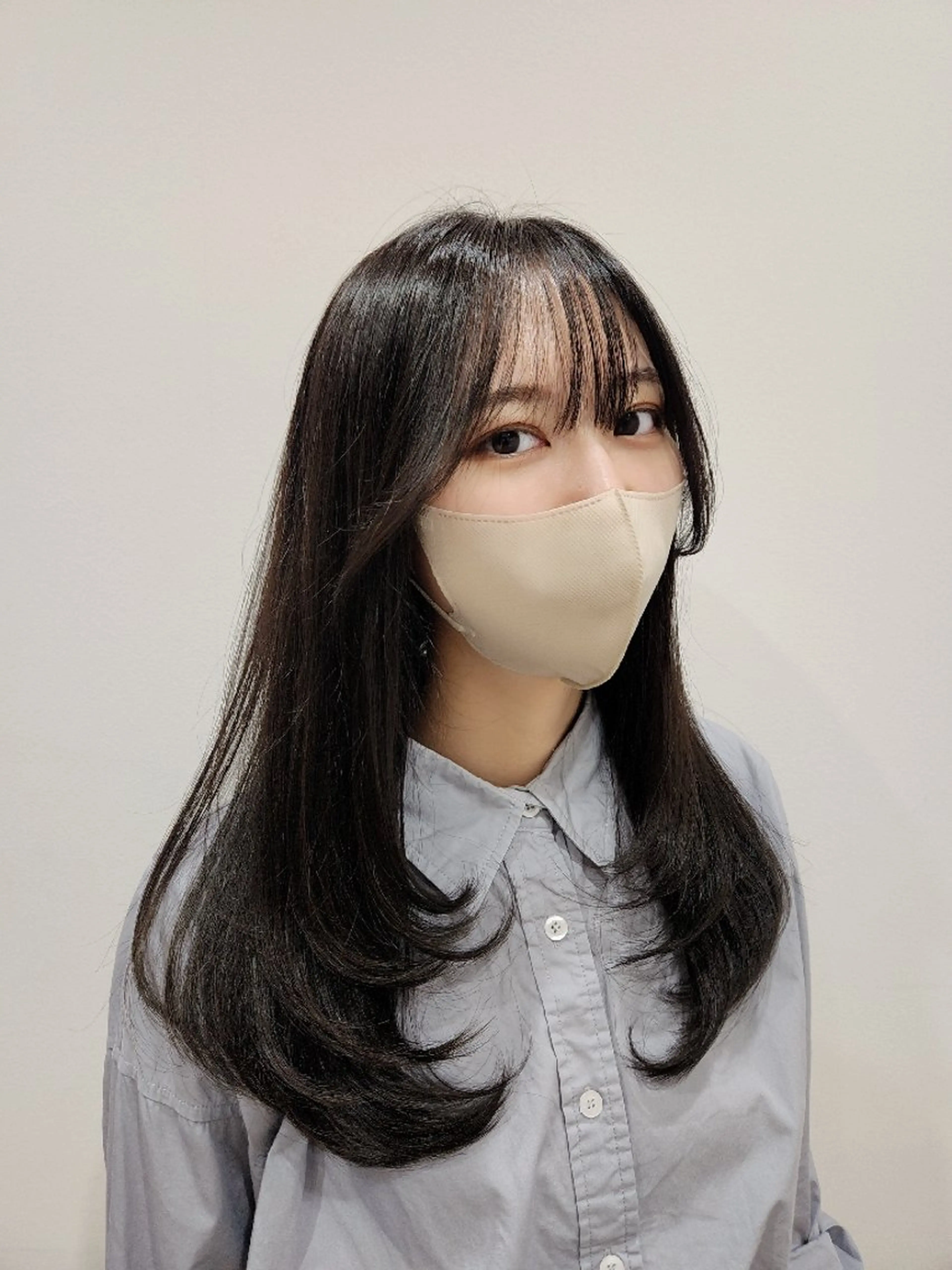 セミロング Nanako。/韓国 ヘア/顔周りカットのヘアスタイル