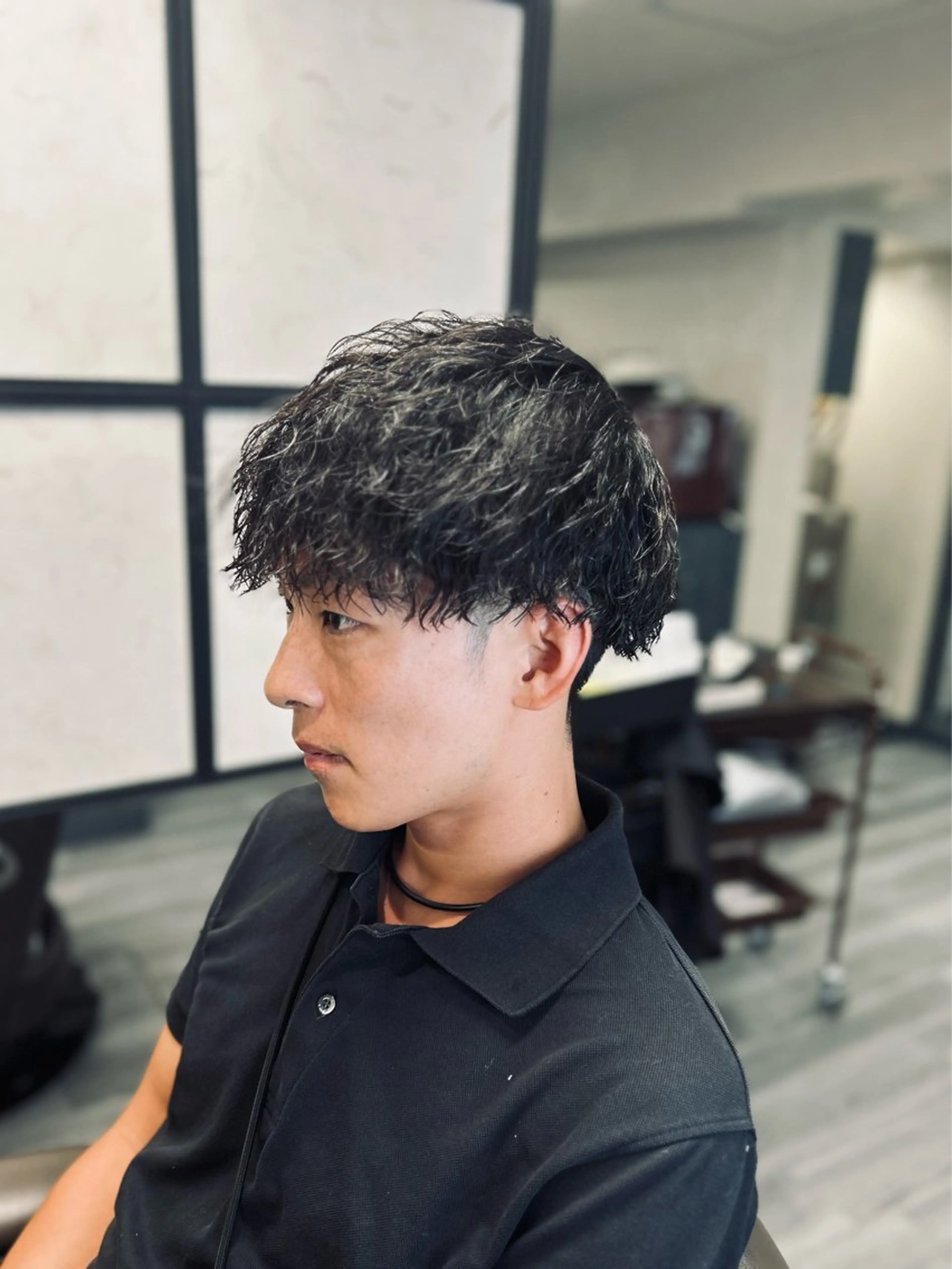 ミディアム パーマ メンズ カット パーマ メンズカット/ 雄大のヘアスタイル