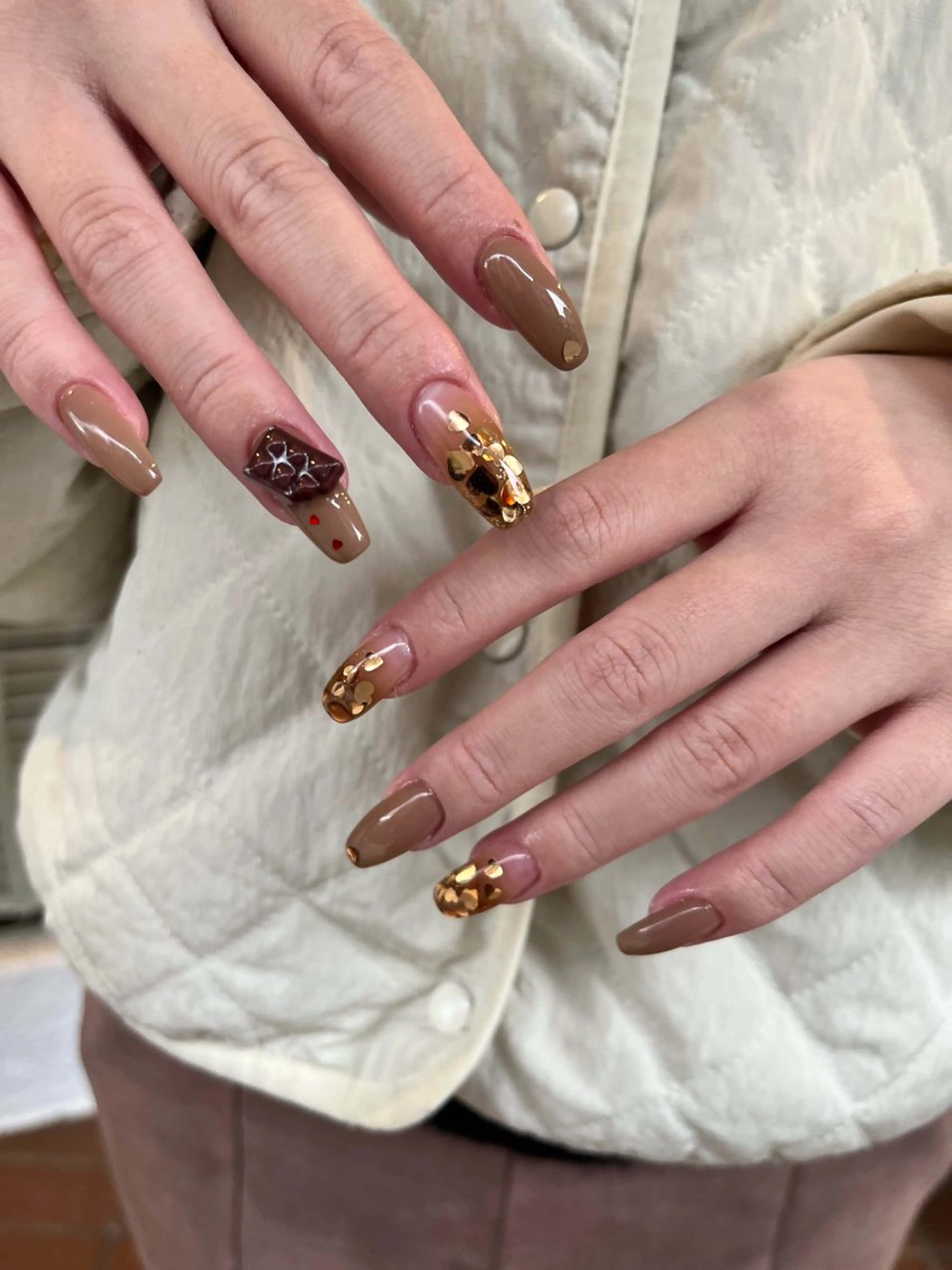 ネイル ブラウン フットネイル ballie／小野原 なつみのネイルデザイン