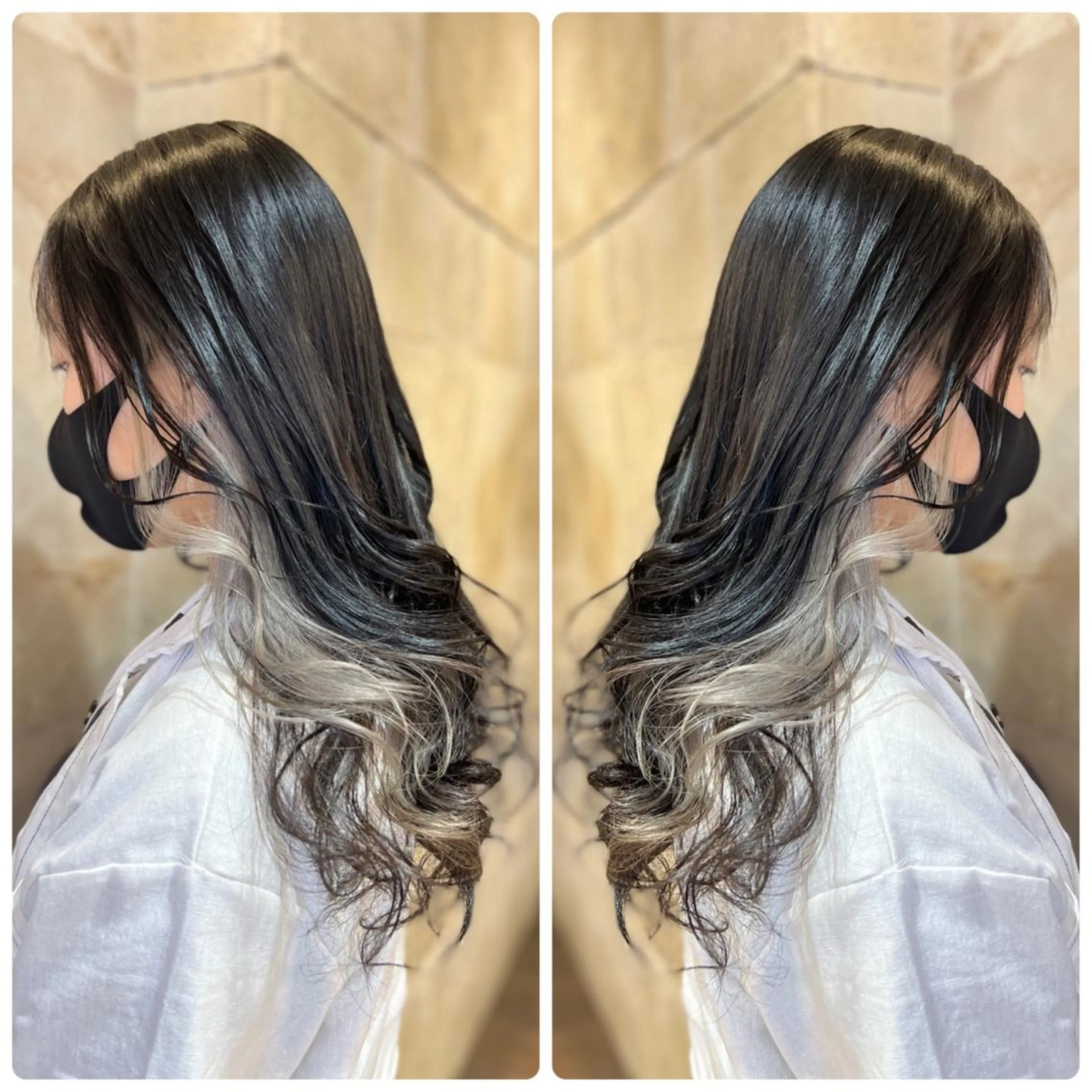 セミロング カラー ベージュカラー ブリーチ シルバー シルバーベージュ ホワイトシルバー ヘアカラー トリートメント 小山内 龍一郎 店長のヘアスタイル