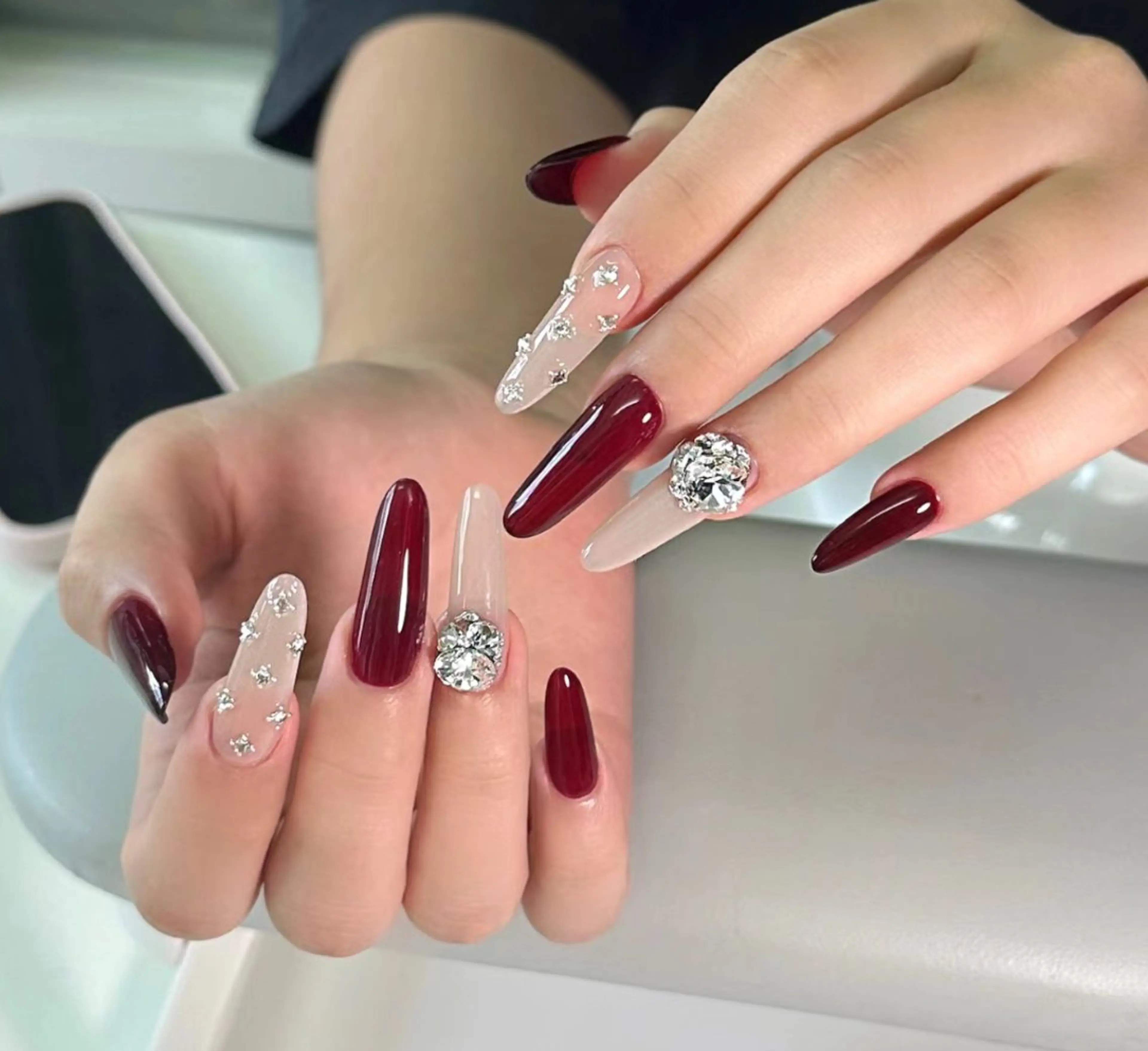 【ソフトオフ込み、ケア付き】チップ長さだし10本➕シンプルデザインの写真