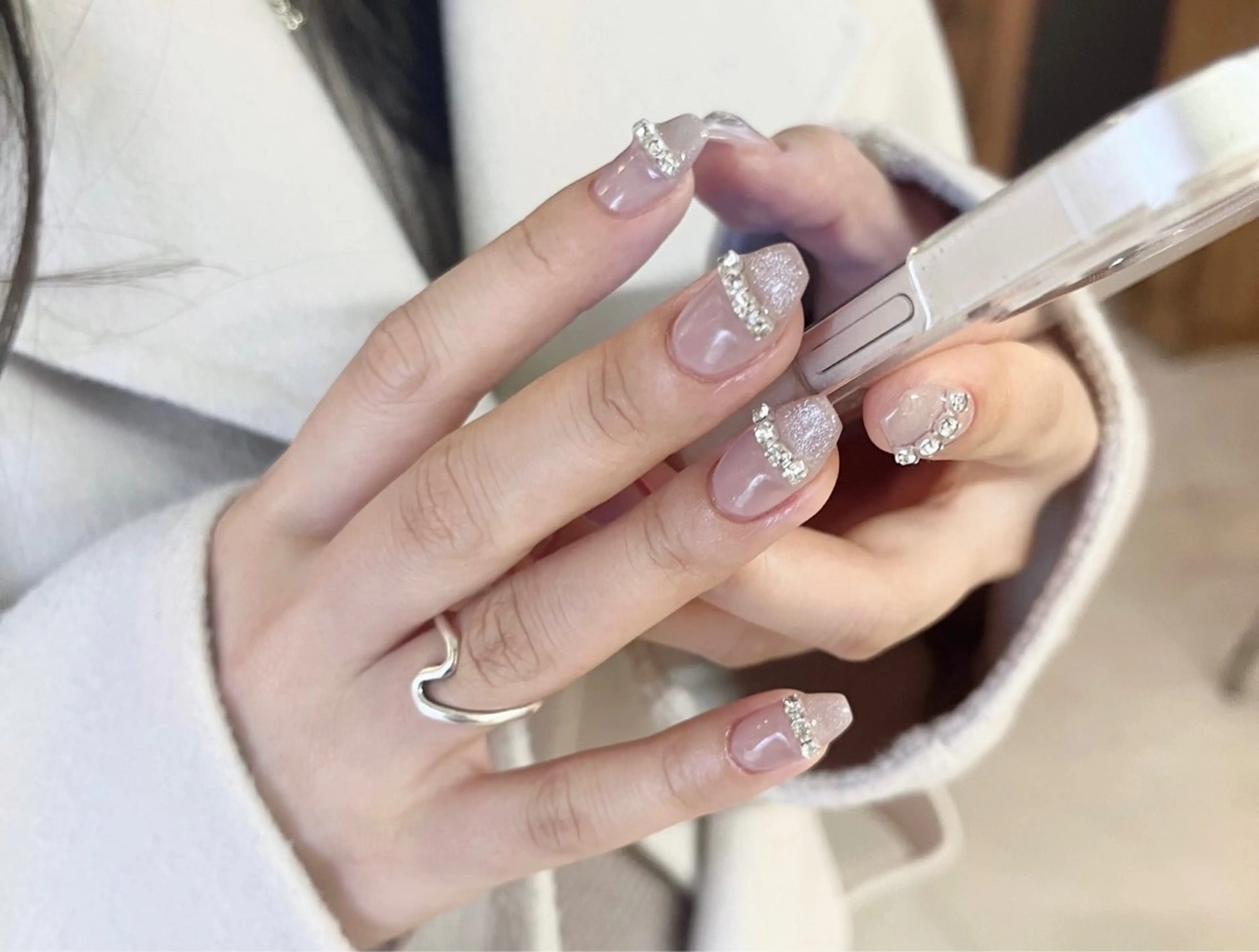ネイル アートネイル フレンチネイル マグネットネイル マグネットフレンチ ストーンネイル ハンドネイル Ibuki 🎀仙台パルコ🎀のネイルデザイン
