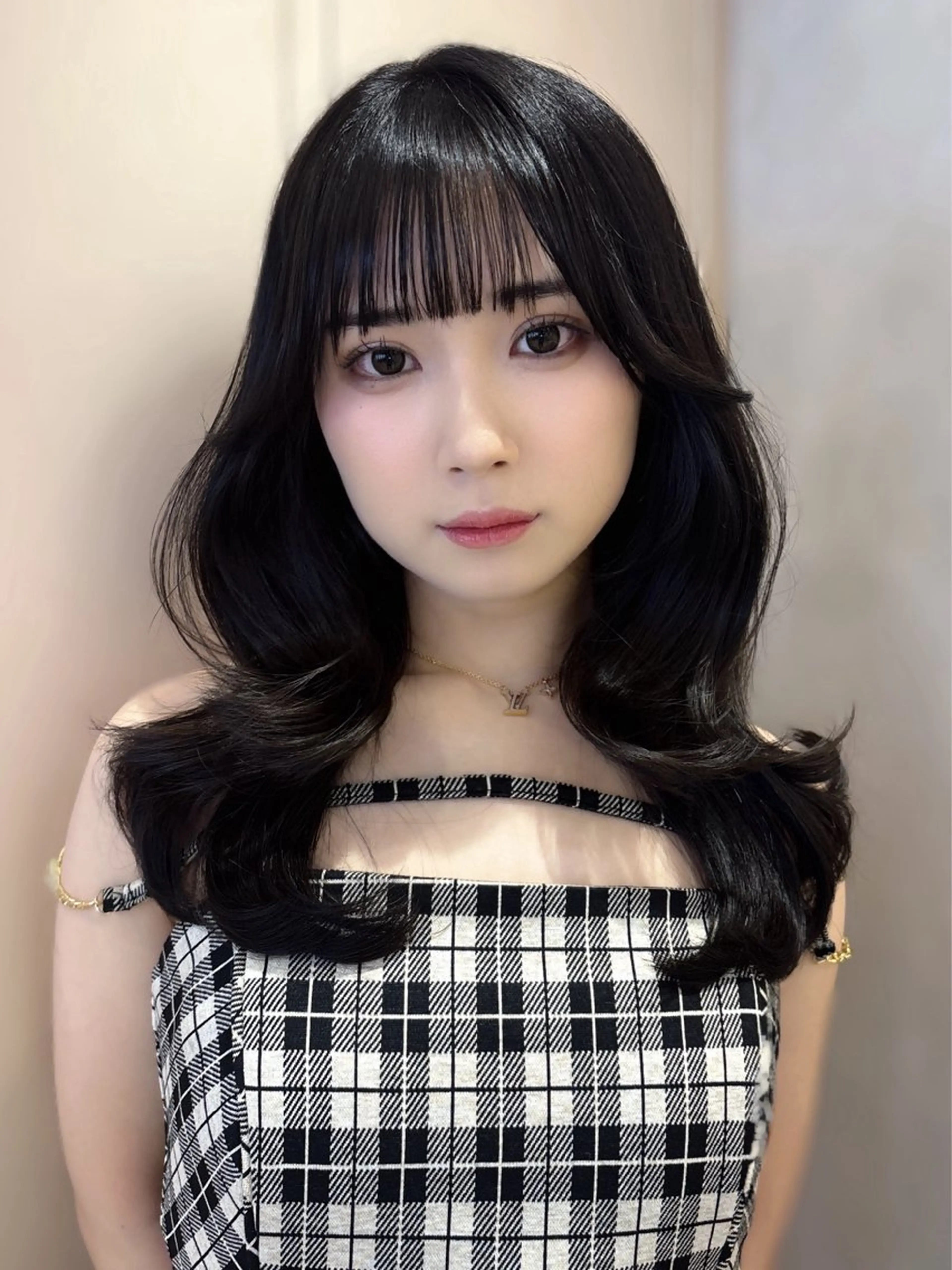 セミロング カット ヘアカラー トリートメント 上品♡韓国レイヤー ‎🤍のの‎🤍のヘアスタイル