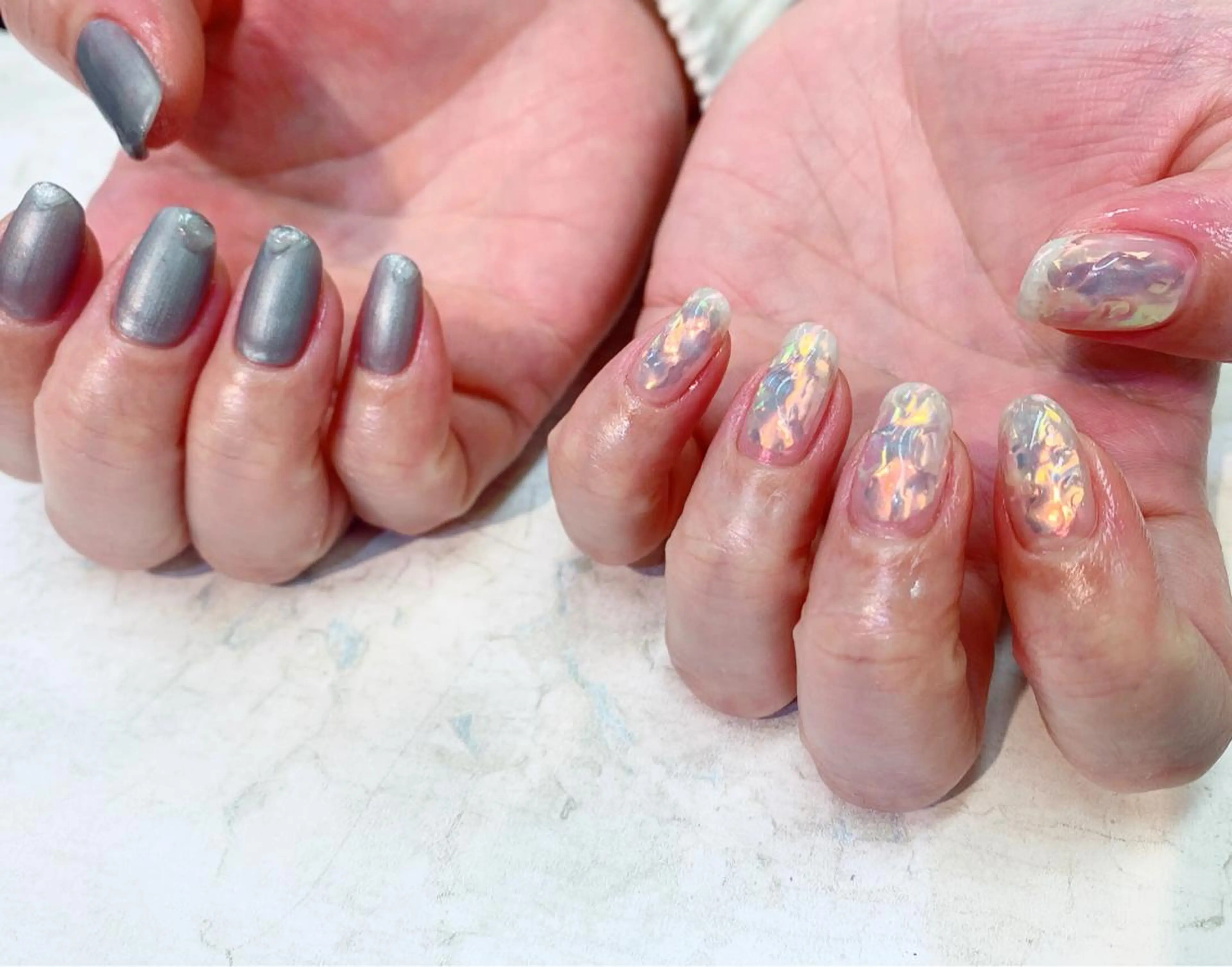 ネイル オーロラネイル ブルー マットネイル ky__.nail所属・k. yukinoのネイルデザイン
