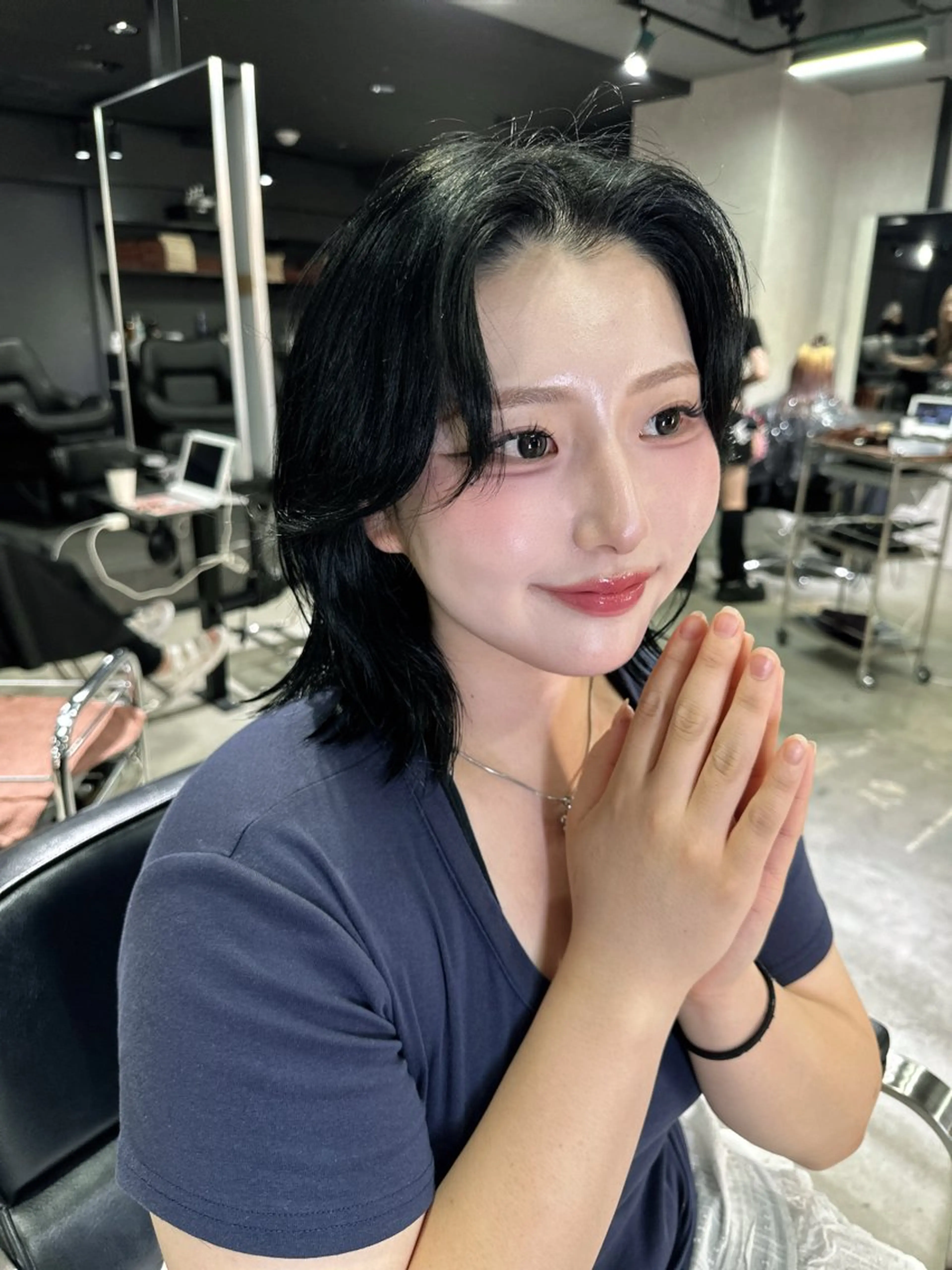 ミディアム カラー カット ヘアカラー トリートメント ワンホンヘア ケラチン/Kaitoのヘアスタイル