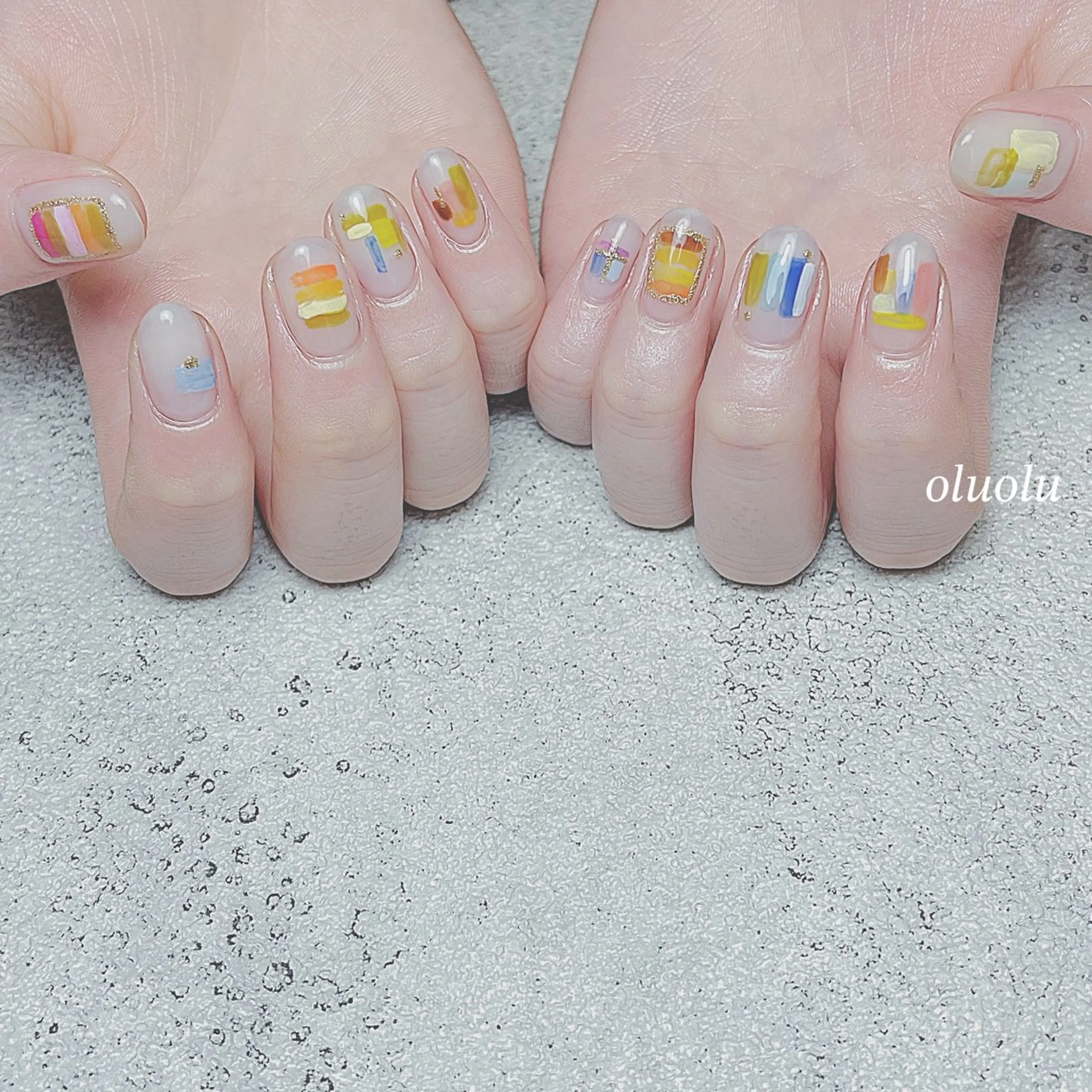 ネイル アートネイル 持ち込み ショートネイル ハンドネイル 大村 紬華のネイルデザイン