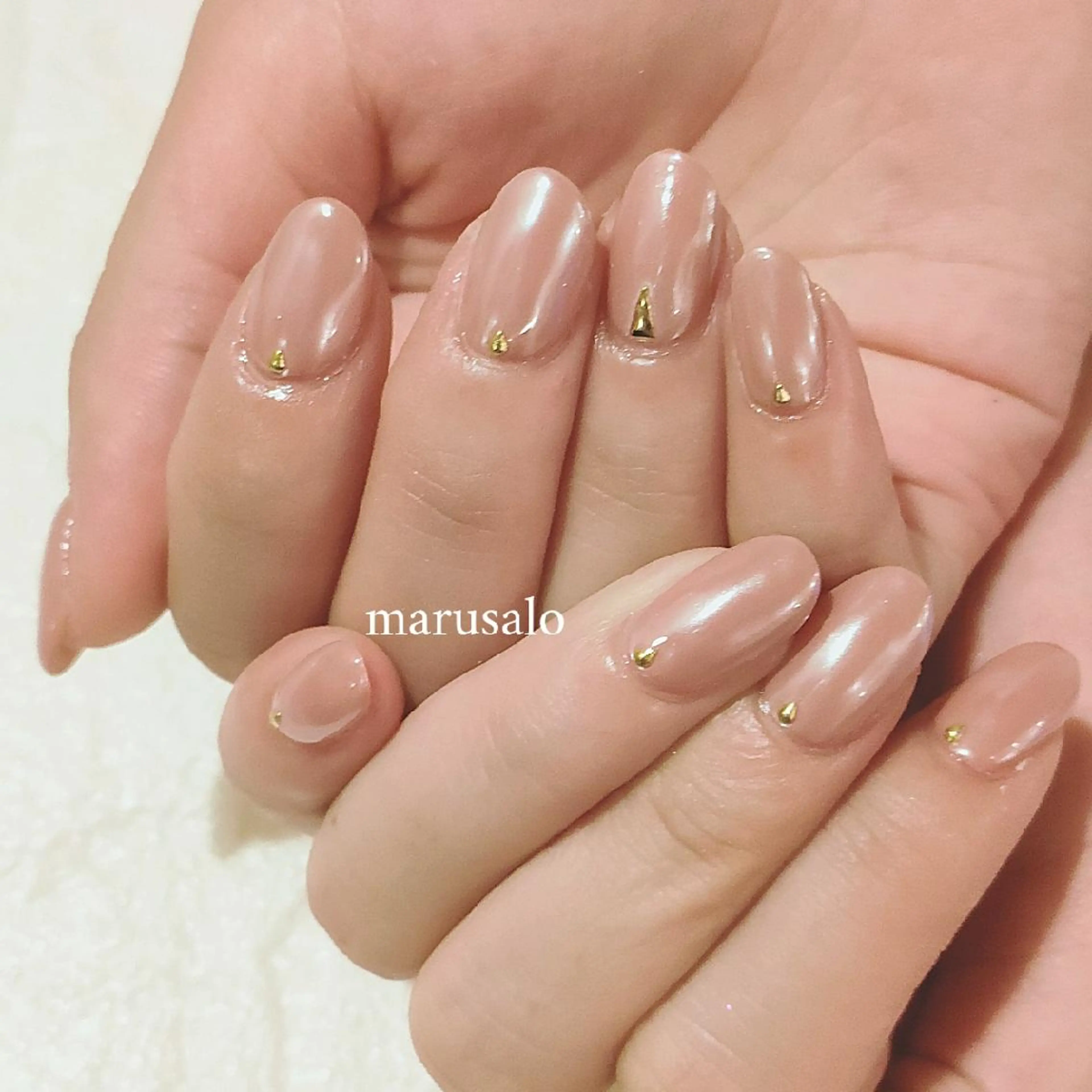 ネイル ミラーネイル オフィスネイル ワンカラーネイル シンプルネイル ストーンネイル marusalo nailのネイルデザイン