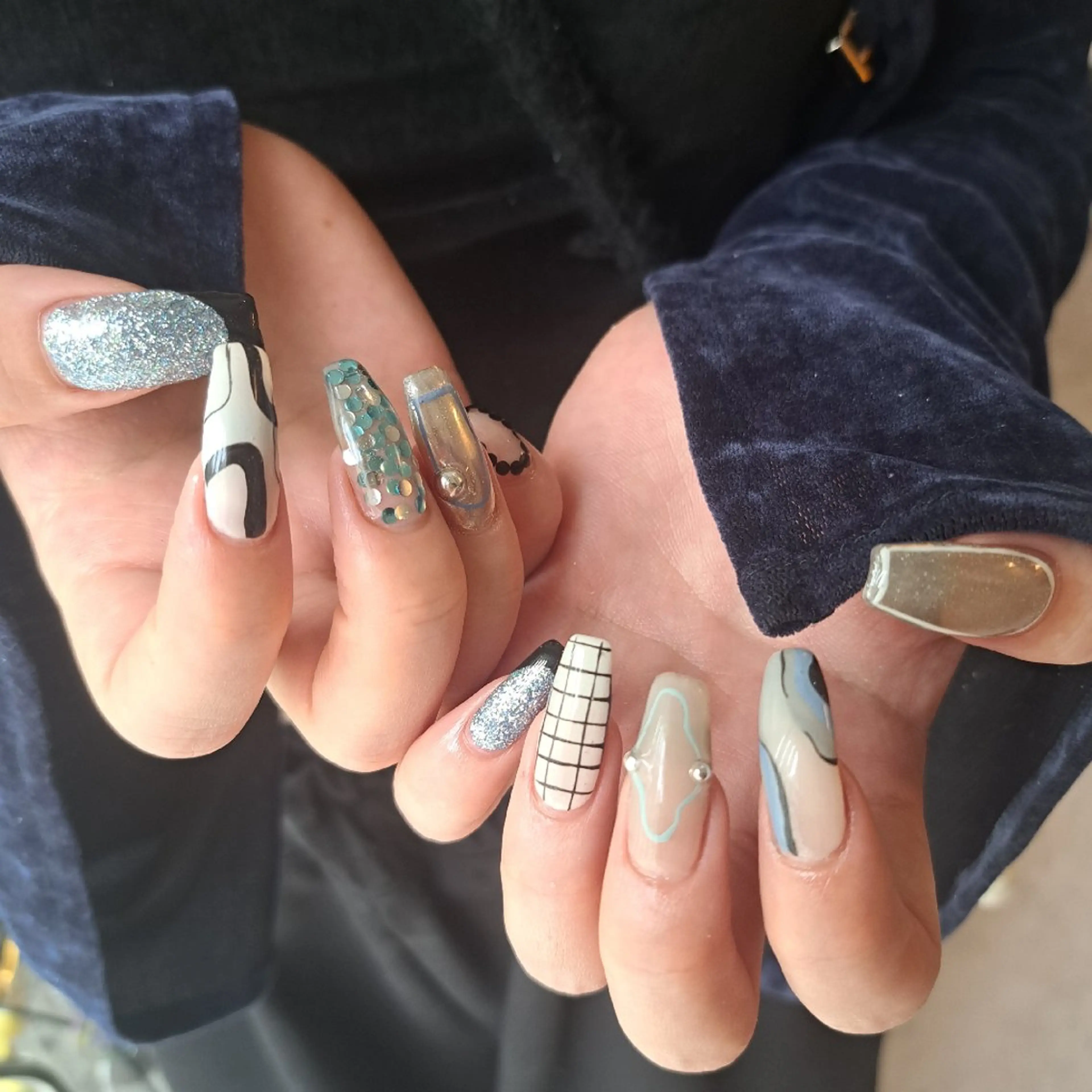 ネイル アートネイル ブルー ジェルネイル 持ち込み 春ネイル Nail mood /アートし放題のネイルデザイン