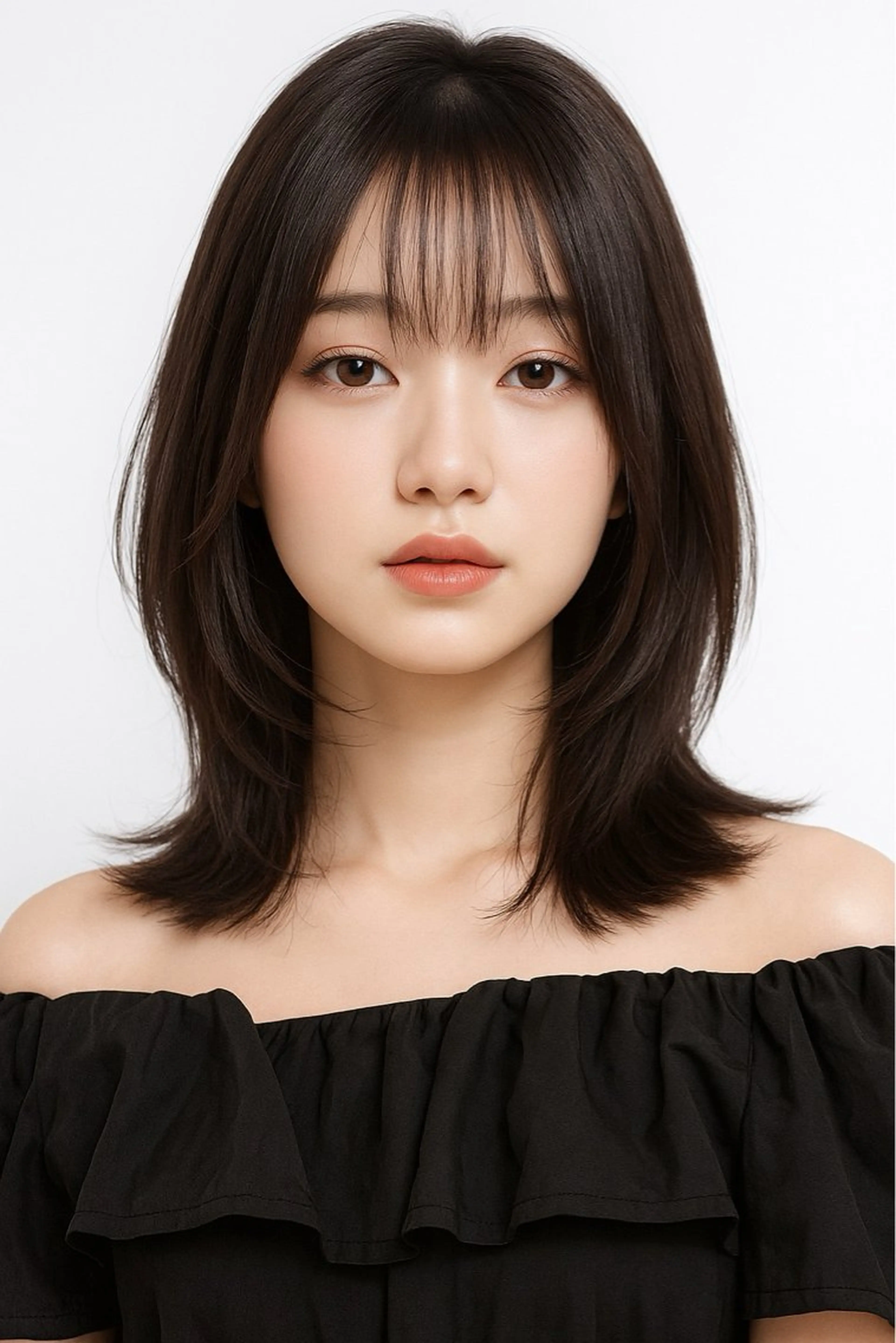 ミディアム 中野 茉莉のヘアスタイル