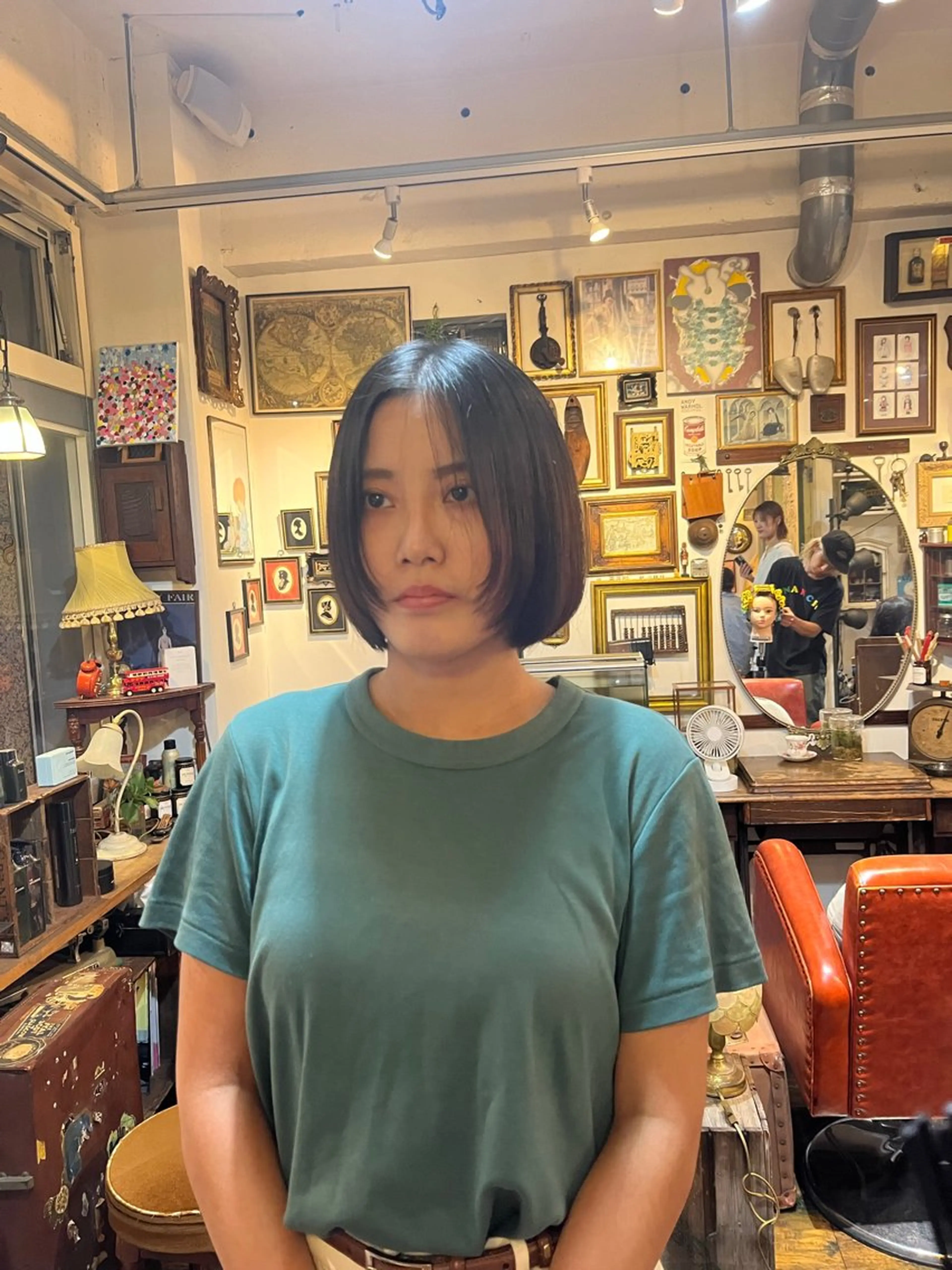 ショート カラー ボブ カット ヘアカラー トリートメント ヘッドスパ 抜け感パーマ/ ショート/緒方椋のヘアスタイル
