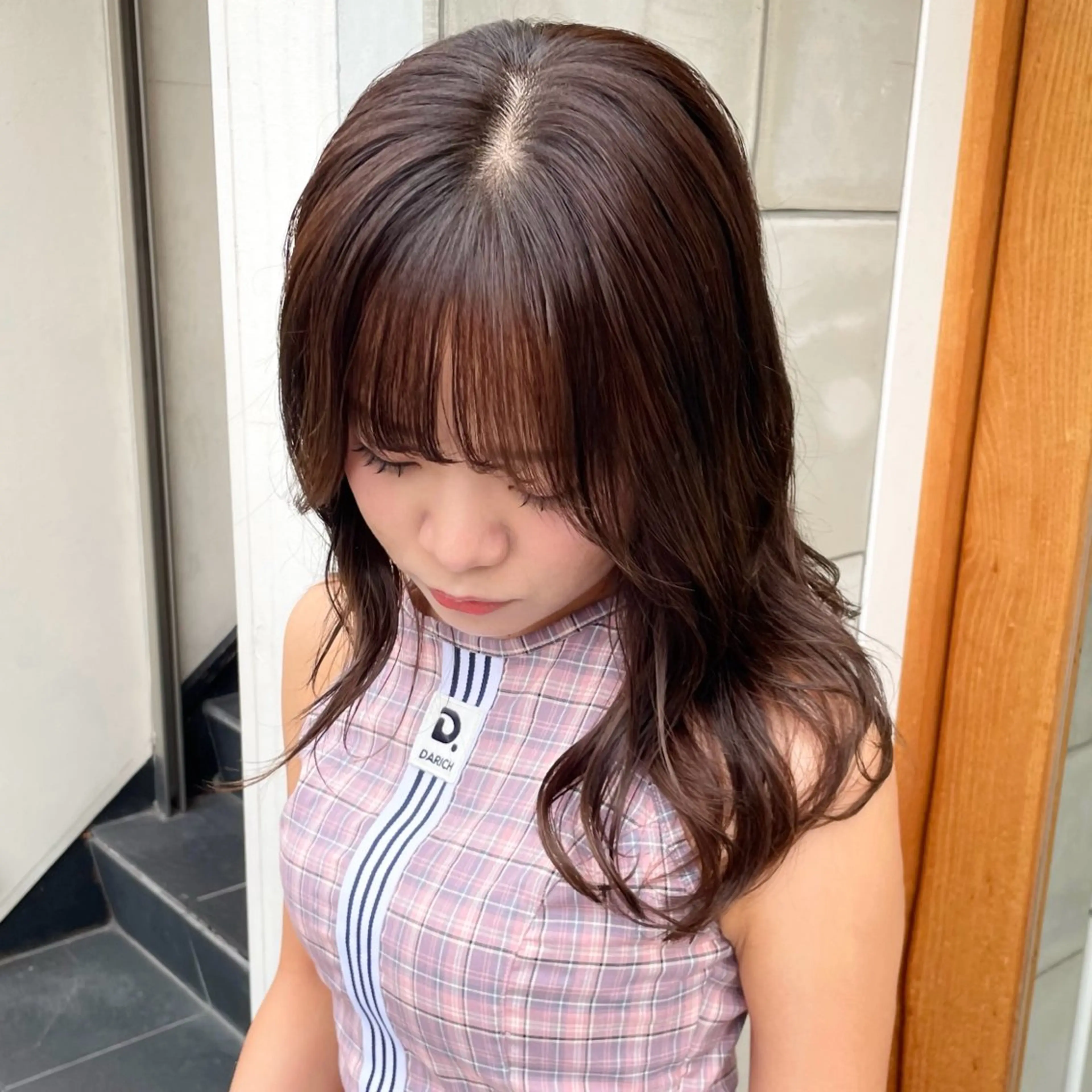 ミディアム カラー ブラウンカラー カット ヘアカラー トリートメント 榛葉 夢乃のヘアスタイル