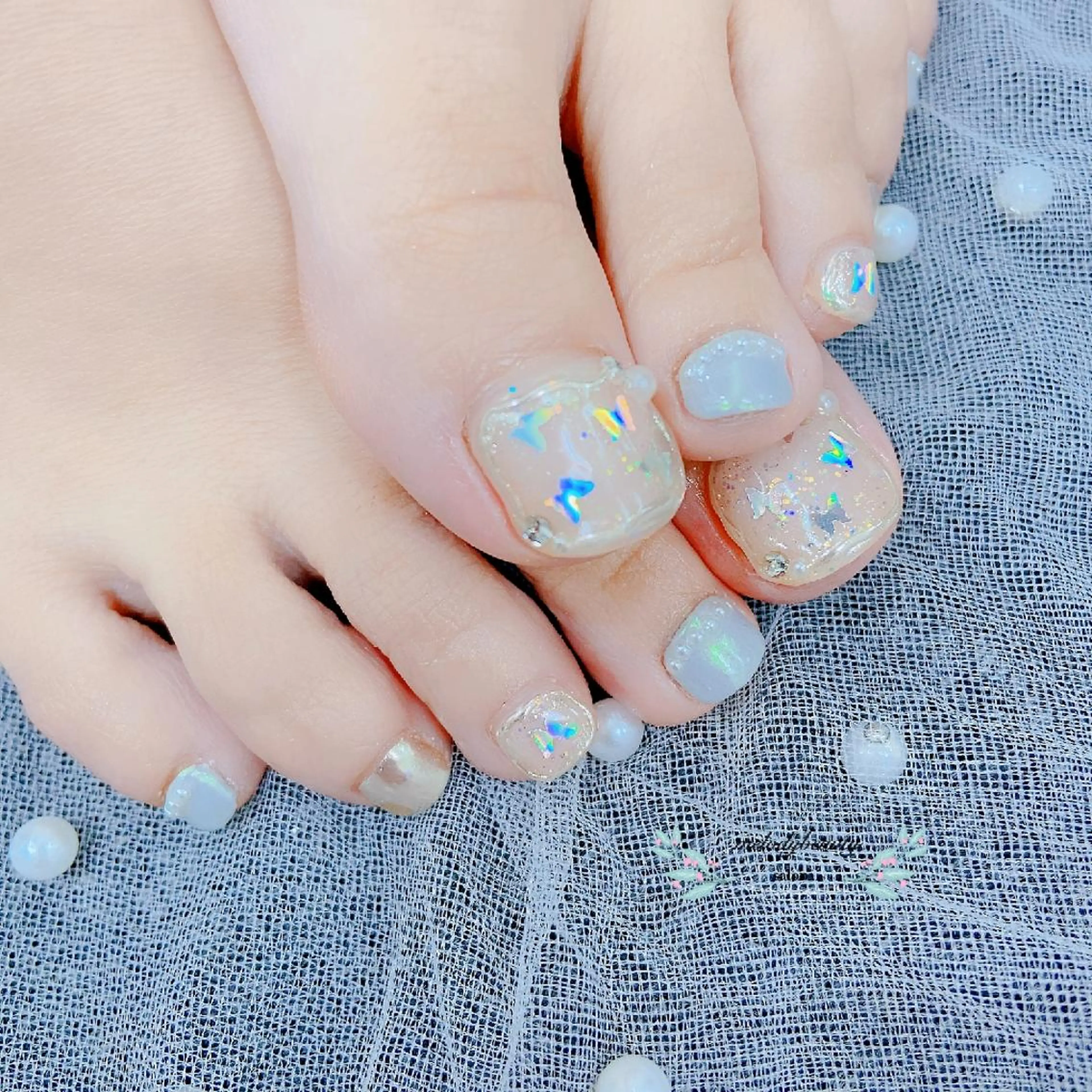 ネイル オーロラネイル ジェルネイル マグネットネイル シンプルネイル ブライダルネイル Melody Nail所属・Melody 3D/スカルプ専門店のネイルデザイン