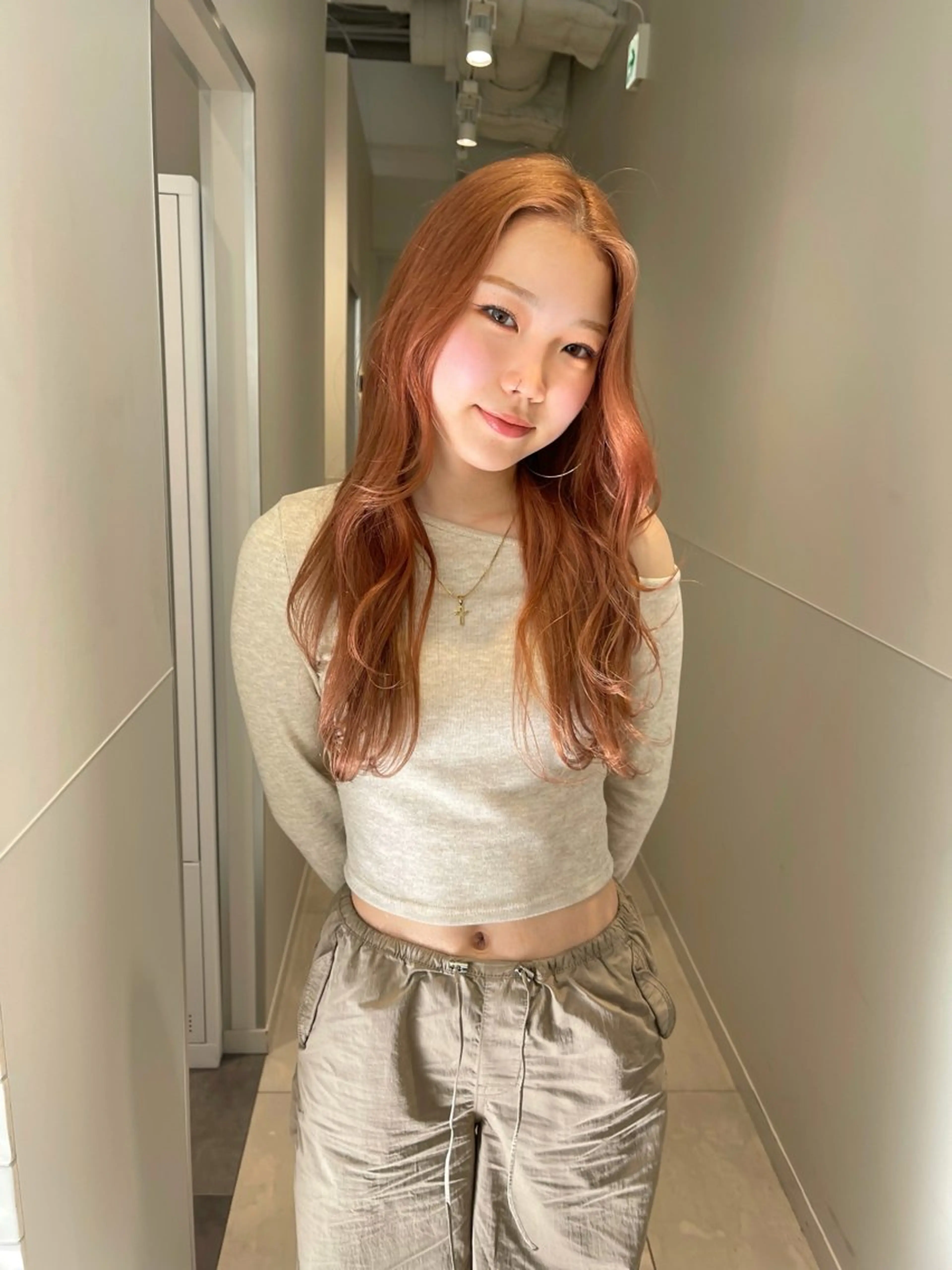 ロング ボブ ヘアカラー 福山 晴香のヘアスタイル