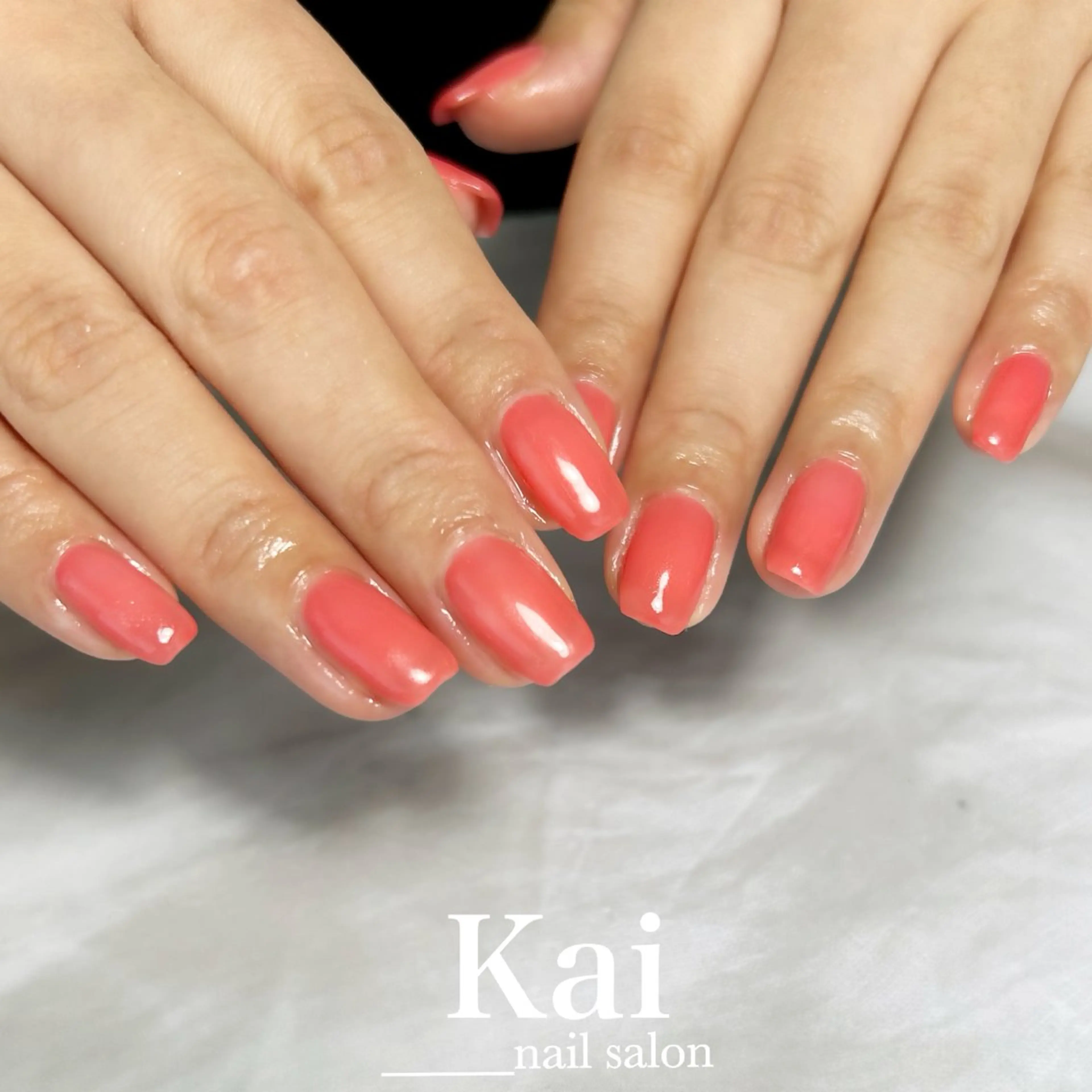 ネイル 韓国ネイル ワンカラーネイル ピンク シンプルネイル 夏ネイル ハンドネイル Kai  nail Mayukoのネイルデザイン