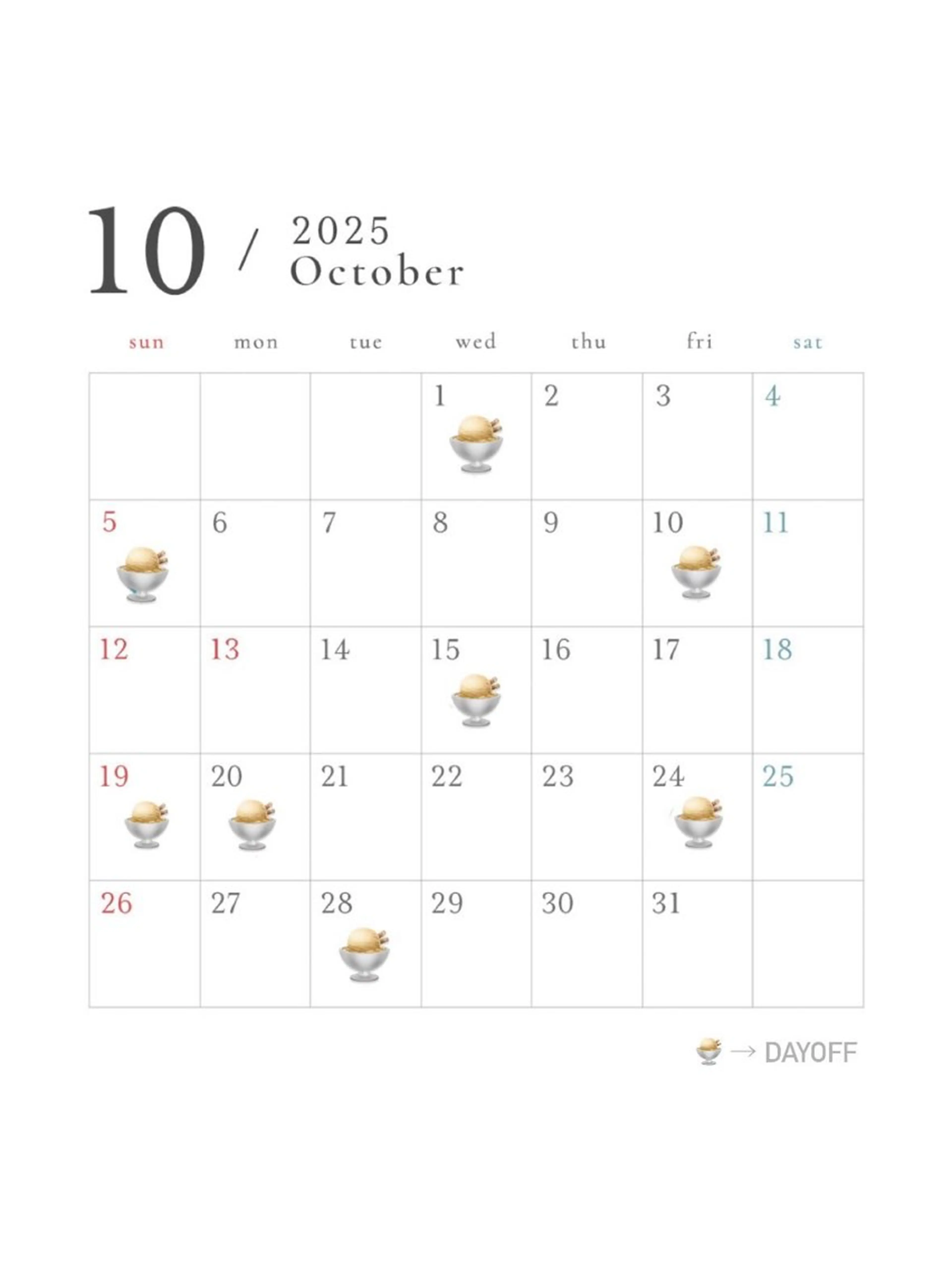 October♡monthly scheduleの写真