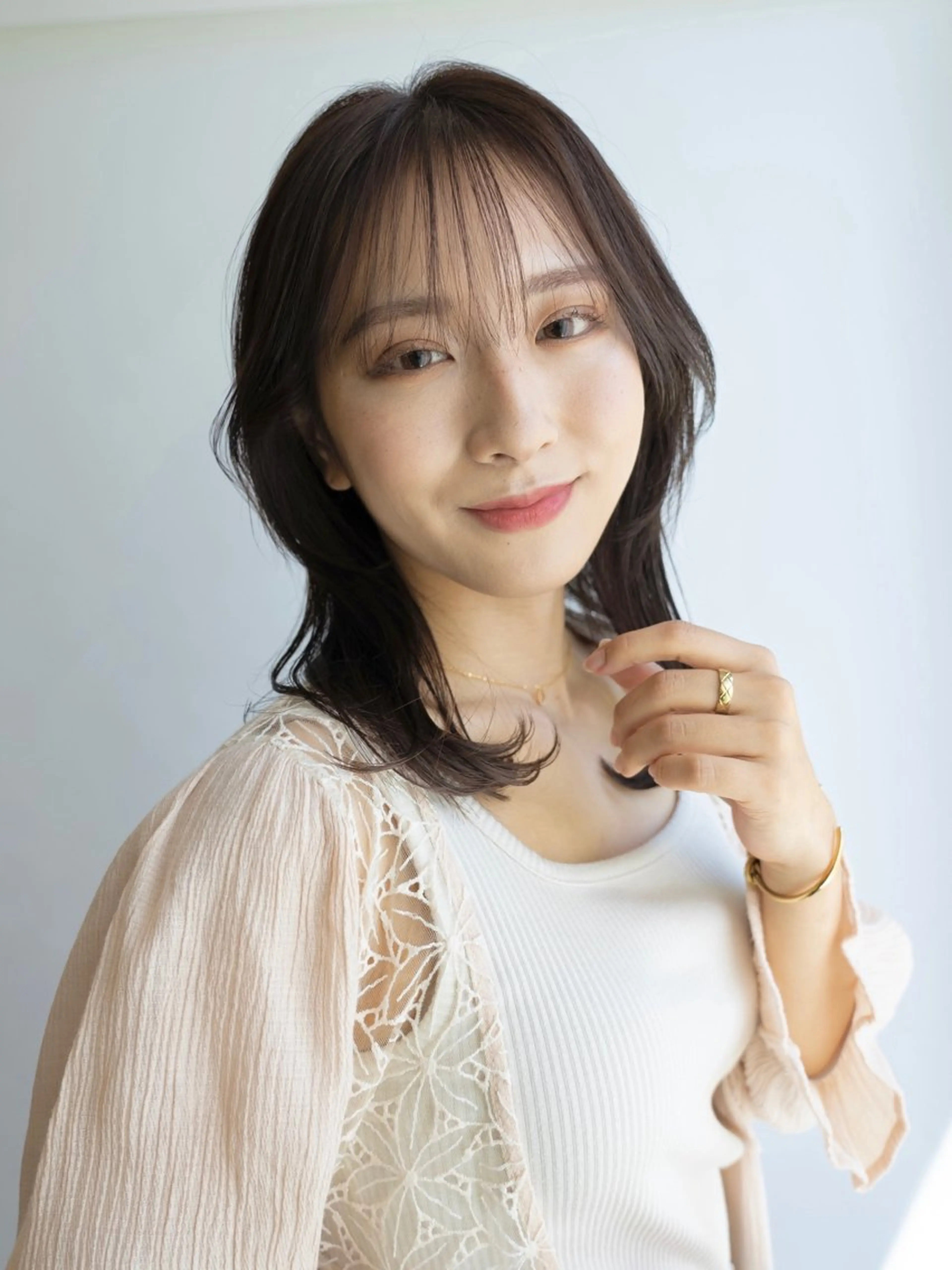 セミロング カラー カット ヘアカラー トリートメント 増渕 駿介のヘアスタイル